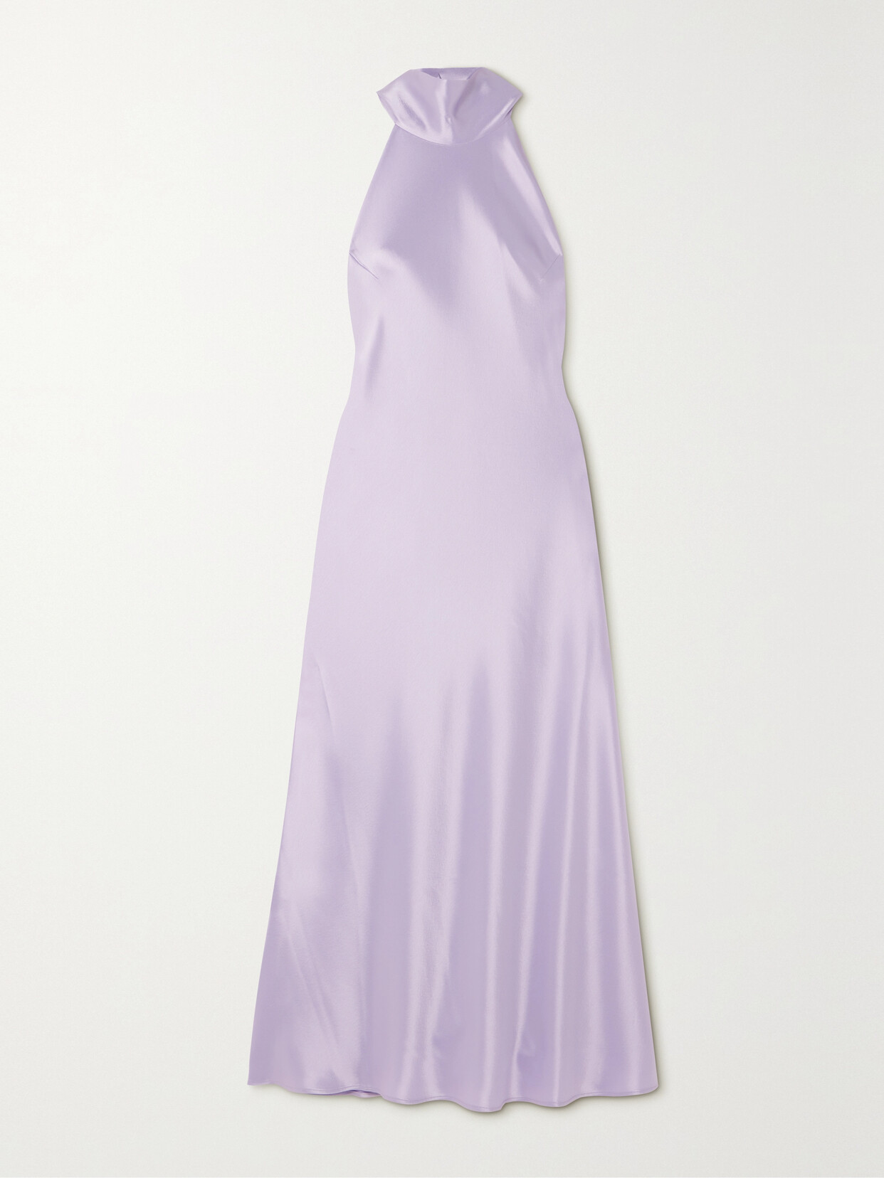 Galvan - + Net Sustain Sienna Satin Halterneck Midi Dress - Purple