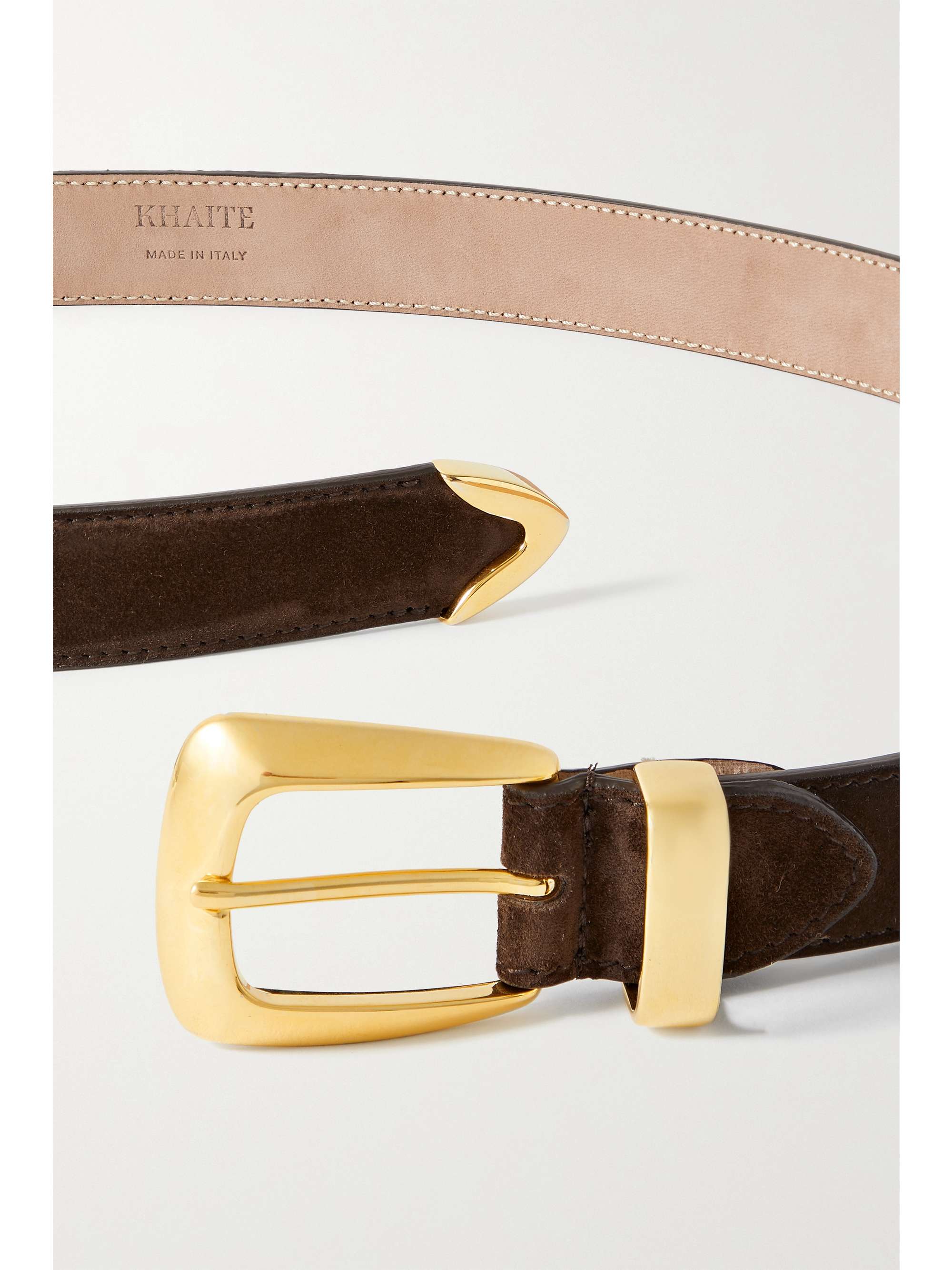 Khaite Benny Suede Belt in Brown