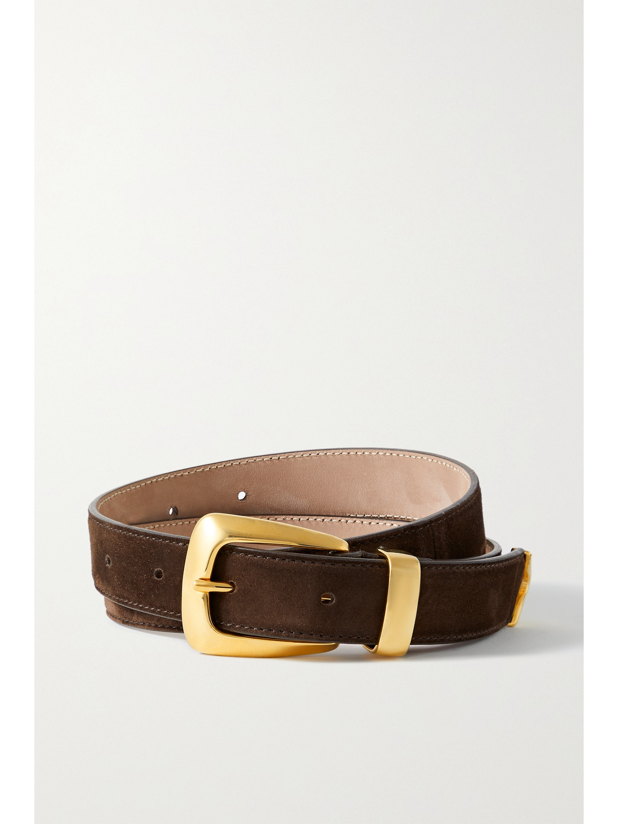 Khaite - Benny Suede Waist Belt - Brown