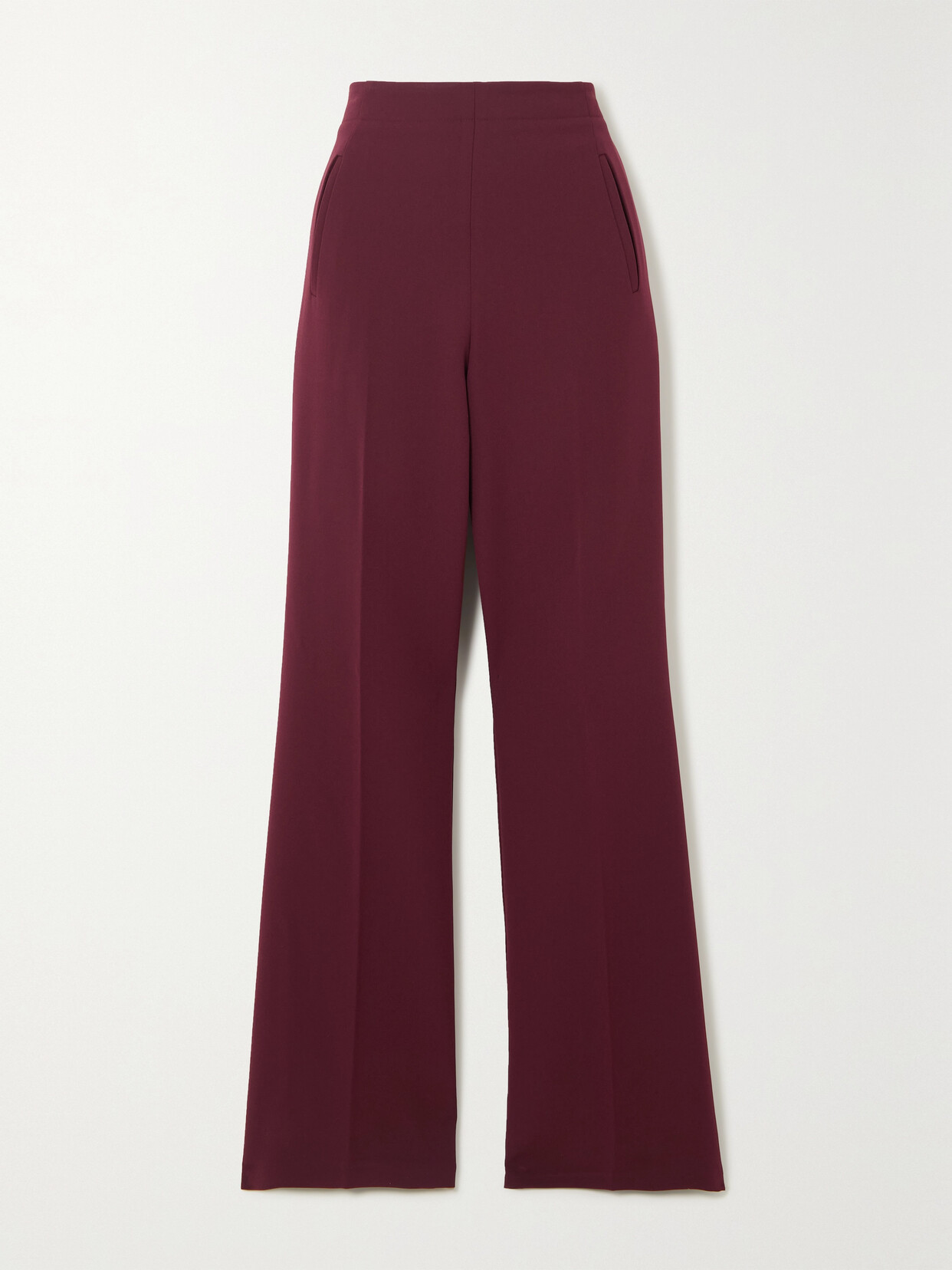 Roland Mouret - Stretch-cady Flared Pants - Burgundy