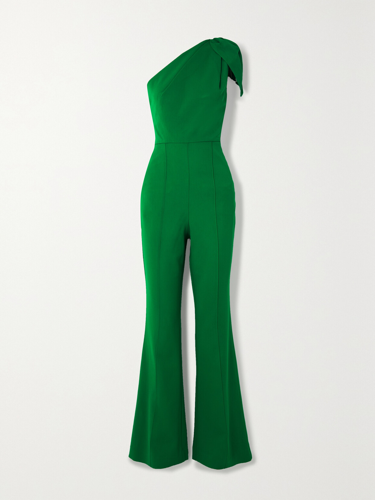 ROLAND MOURET ONE-SHOULDER STRETCH-CADY JUMPSUIT