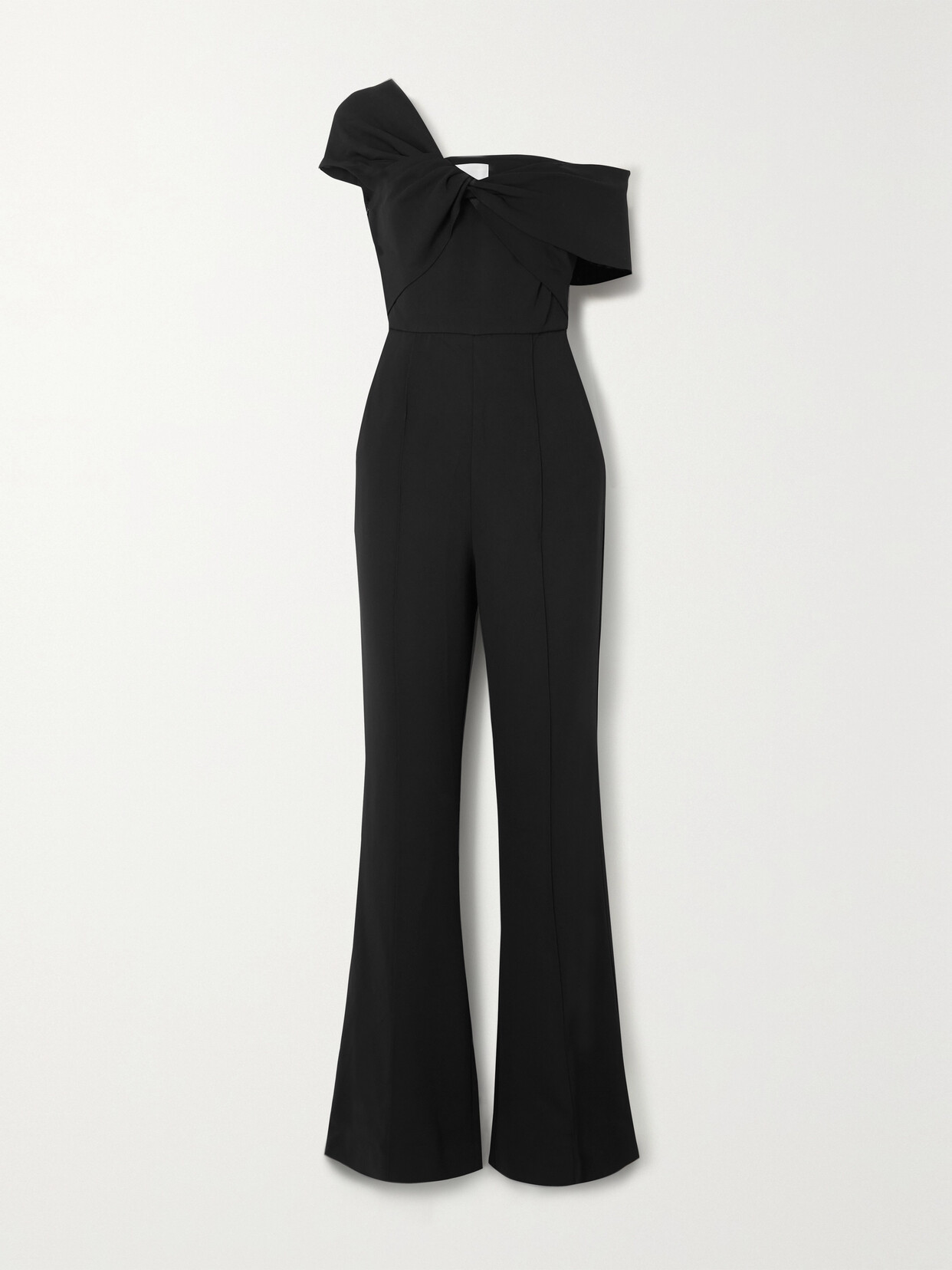 Roland Mouret - One-shoulder Twist-front Stretch-cady Jumpsuit - Black