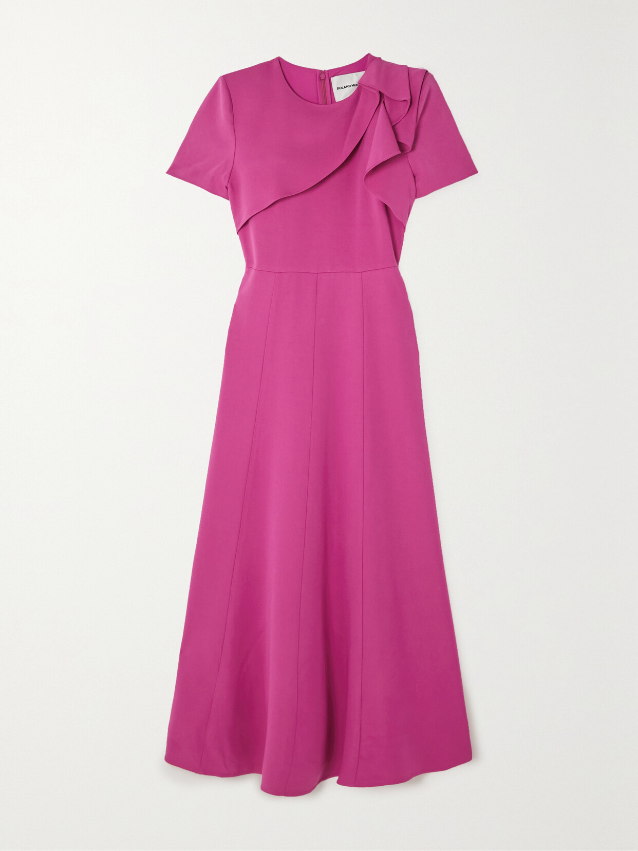 Roland Mouret - Draped Cady Midi Dress - Pink