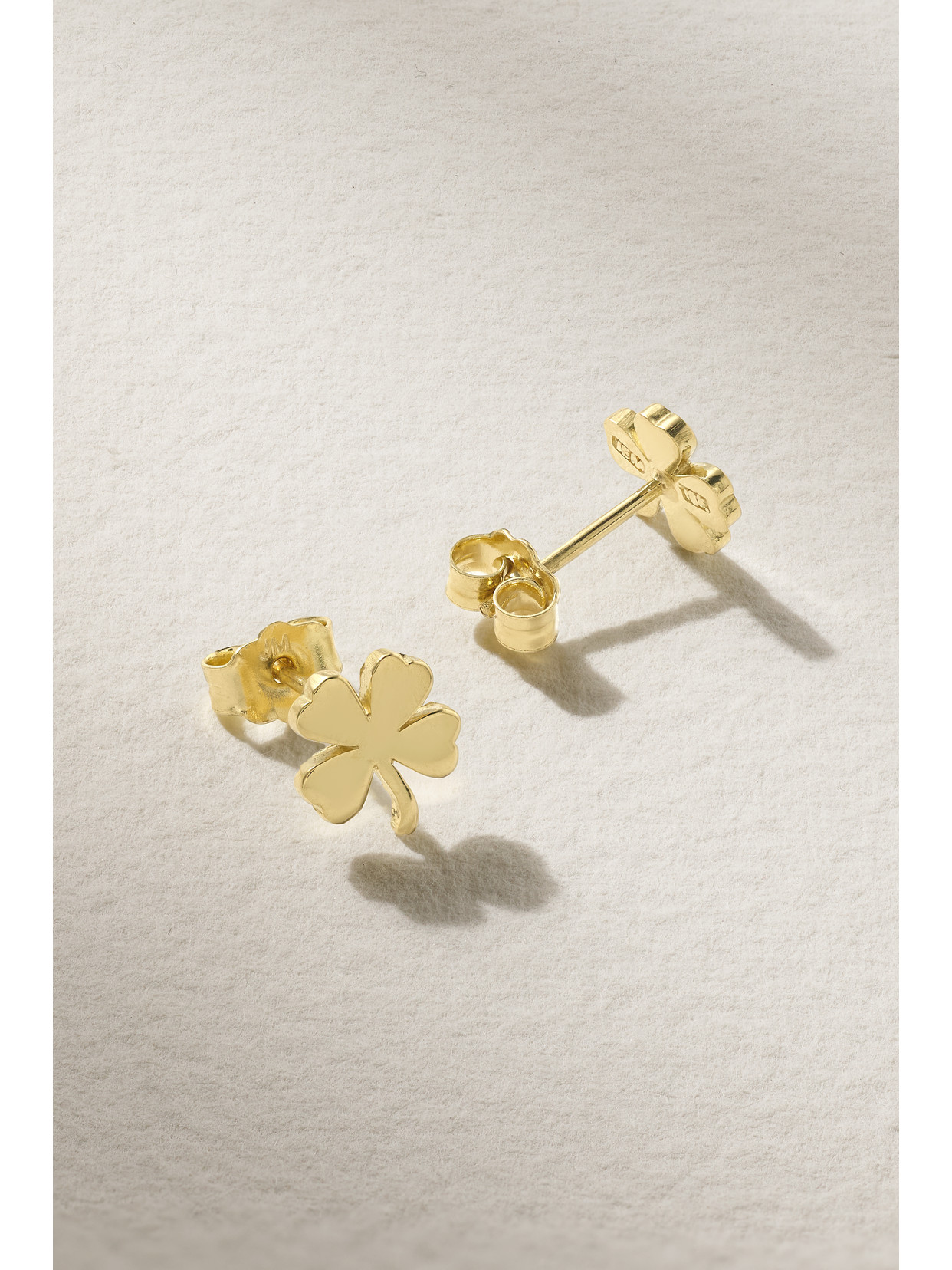 Shop Jennifer Meyer Mini Clover 18-karat Gold Earrings