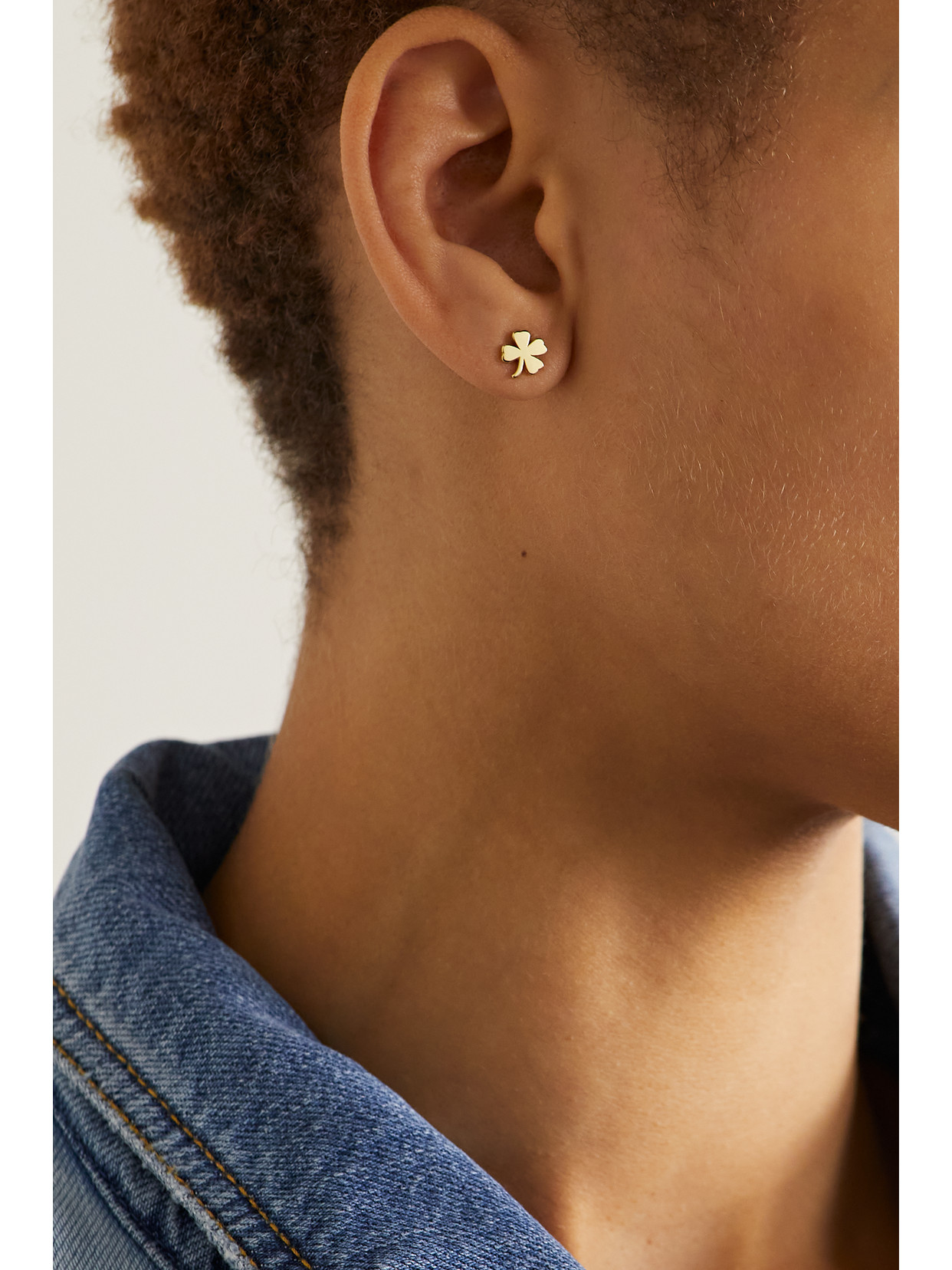 Shop Jennifer Meyer Mini Clover 18-karat Gold Earrings