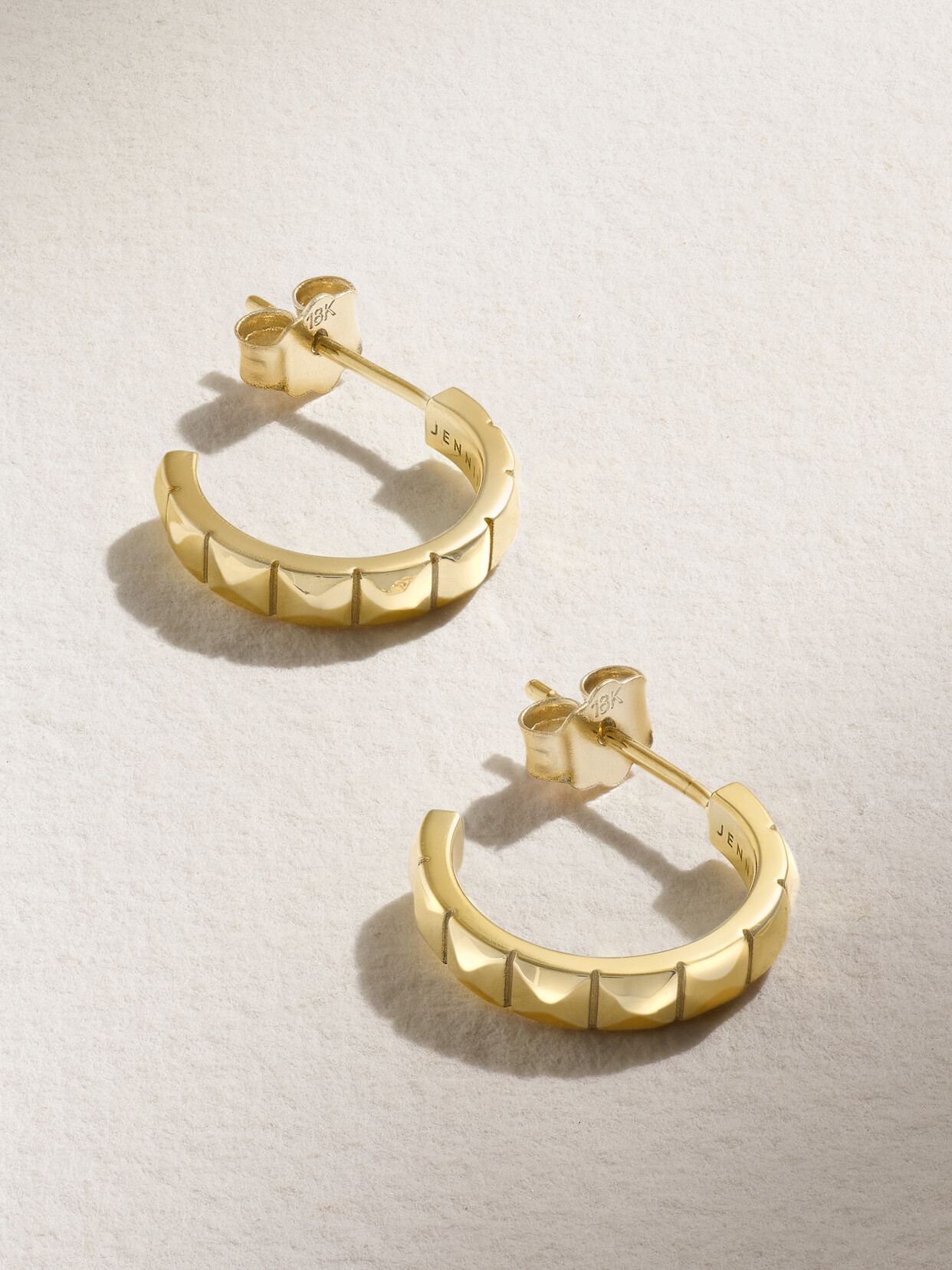 Jennifer Meyer Mini Square 18-karat Gold Hoop Earrings