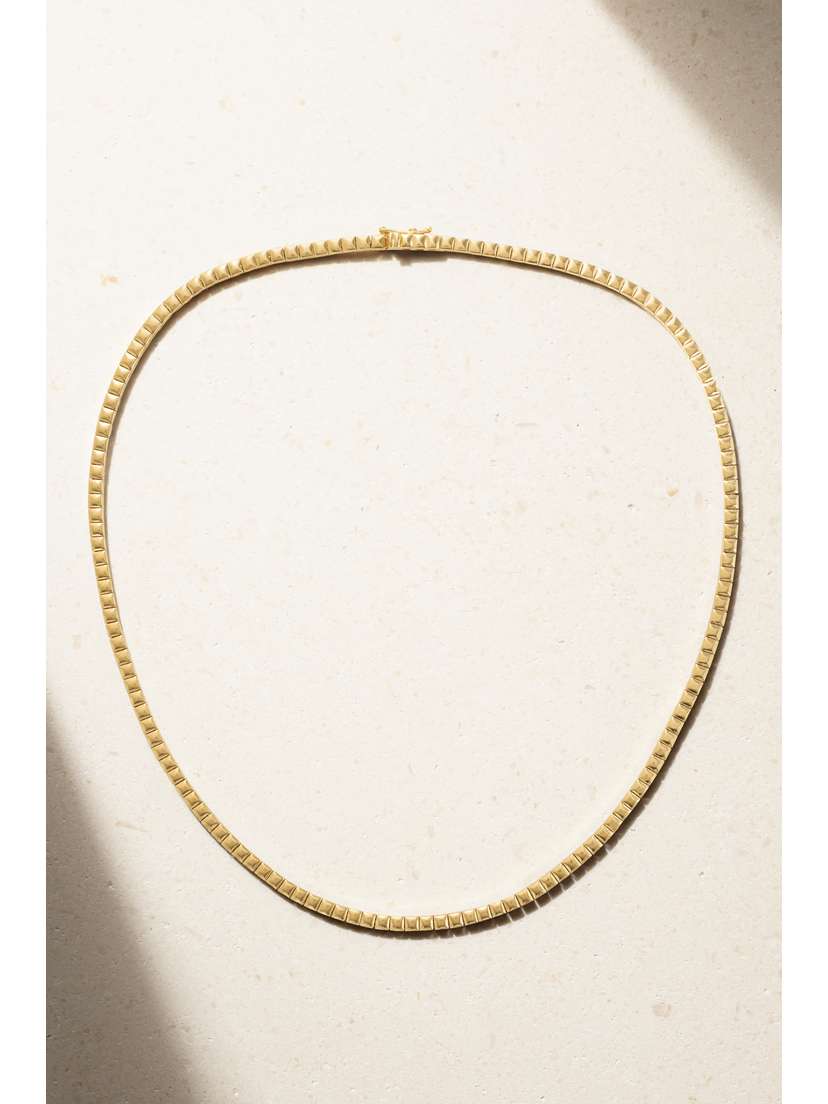 Jennifer Meyer Square Tennis 18-karat Gold Necklace