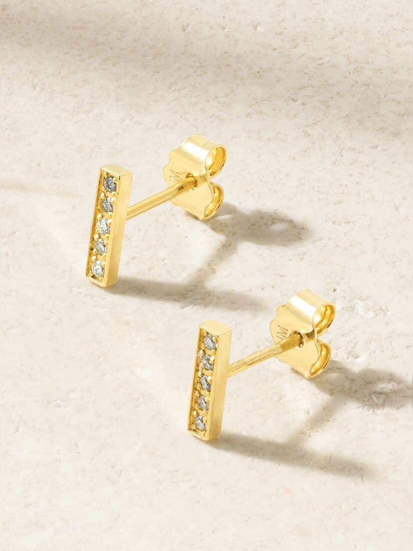 Jennifer Meyer 18-karat Gold Diamond Earrings