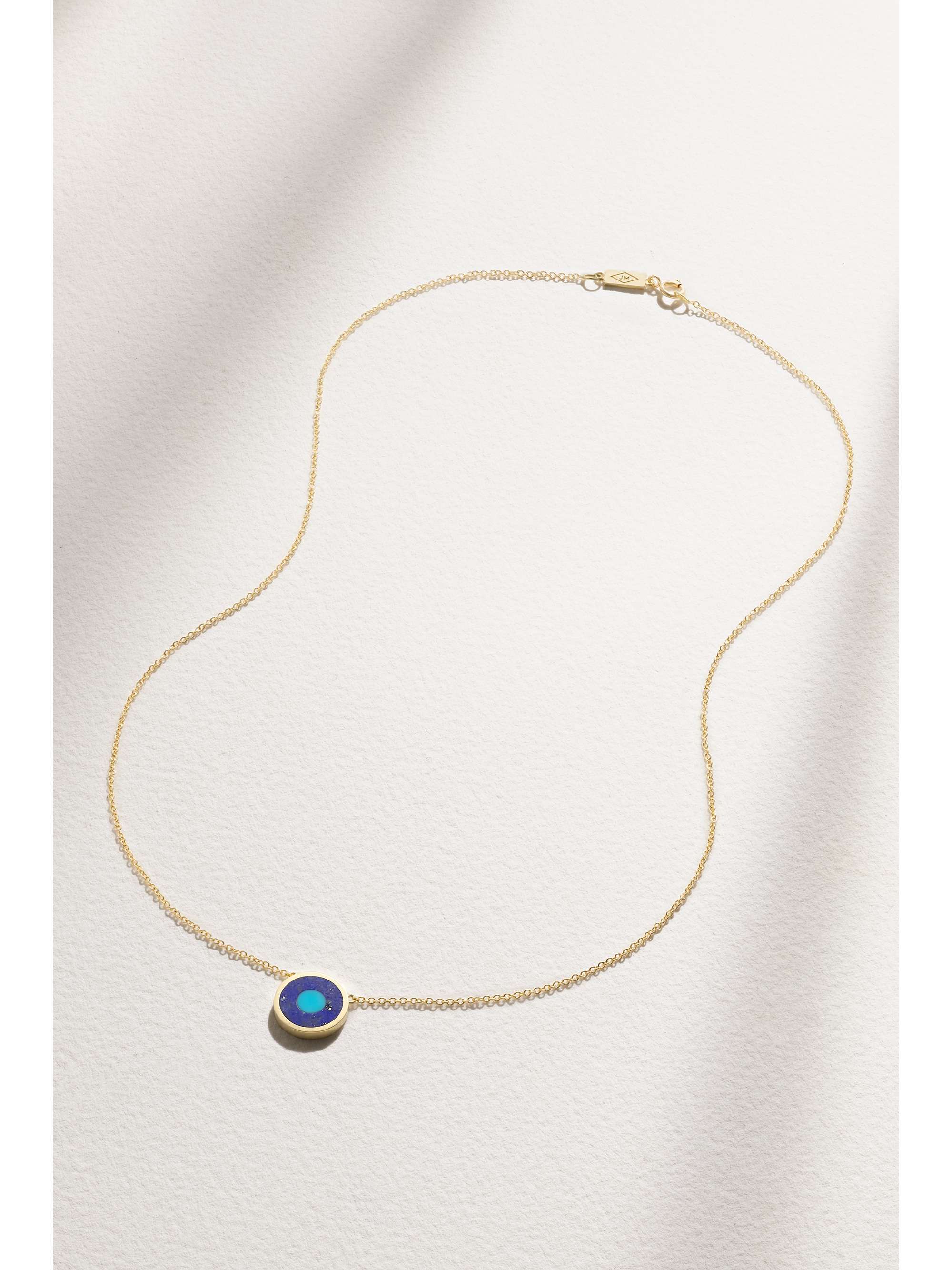 JENNIFER MEYER Mini Evil Eye 18-karat gold, turquoise and lapis lazuli necklace