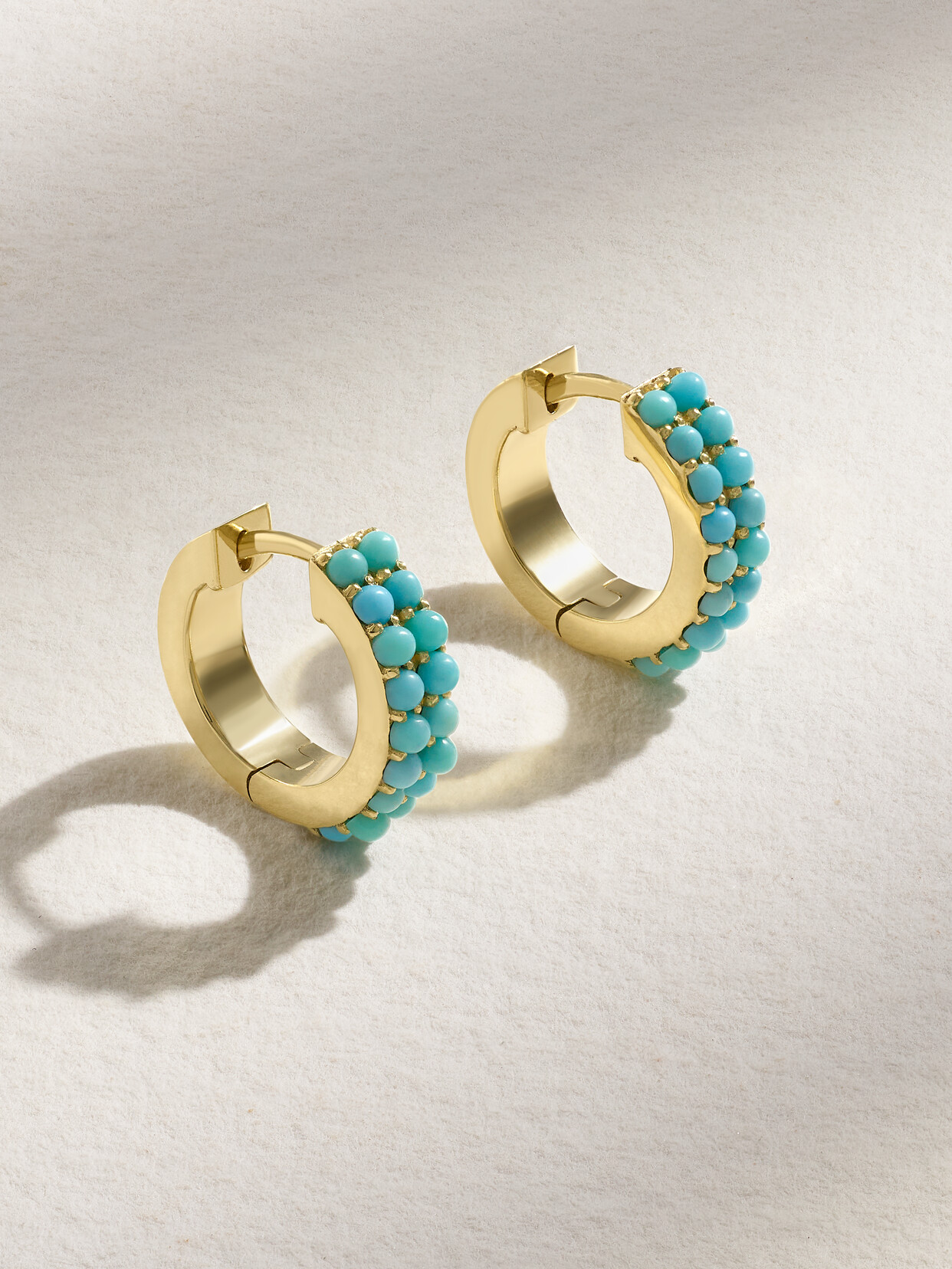 Jennifer Meyer 18-karat Gold Turquoise Hoop Earrings