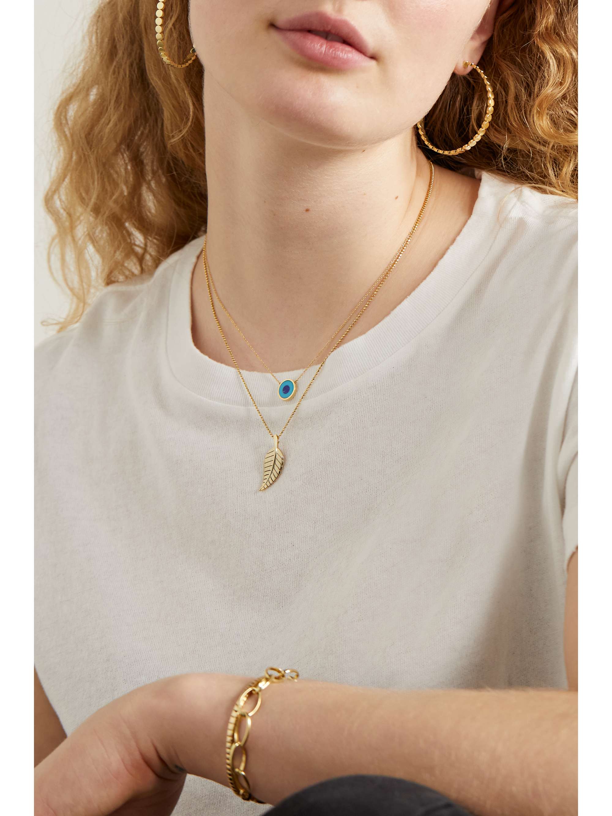 JENNIFER MEYER Small Leaf 18-karat gold necklace