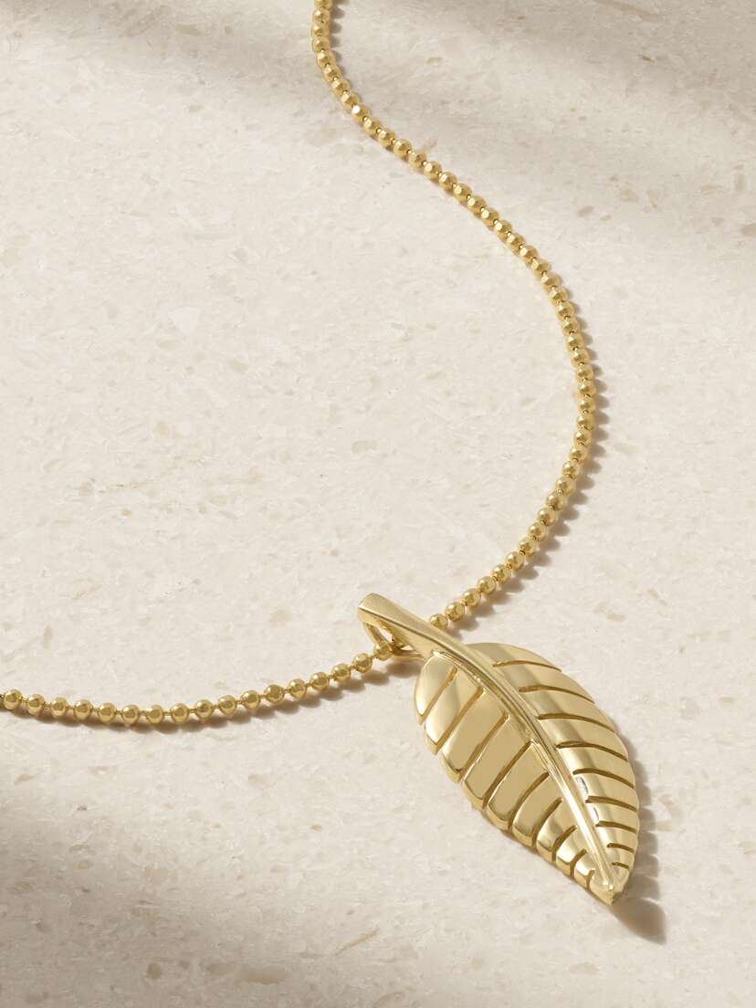 Jennifer Meyer Small Leaf 18-karat Gold Necklace