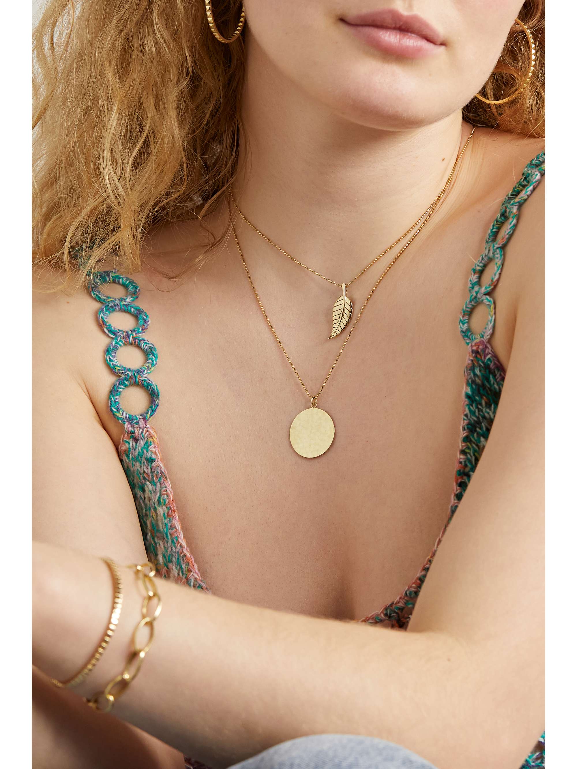 JENNIFER MEYER Hammered 18-karat gold necklace