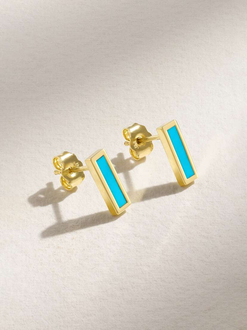 Jennifer Meyer 18-karat Gold Turquoise Earrings