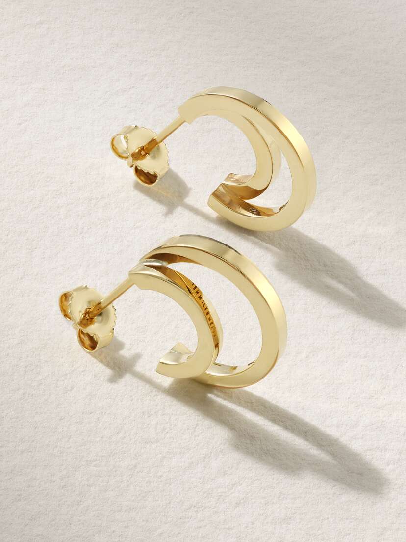 Jennifer Meyer Mini Double 18-karat Gold Hoop Earrings
