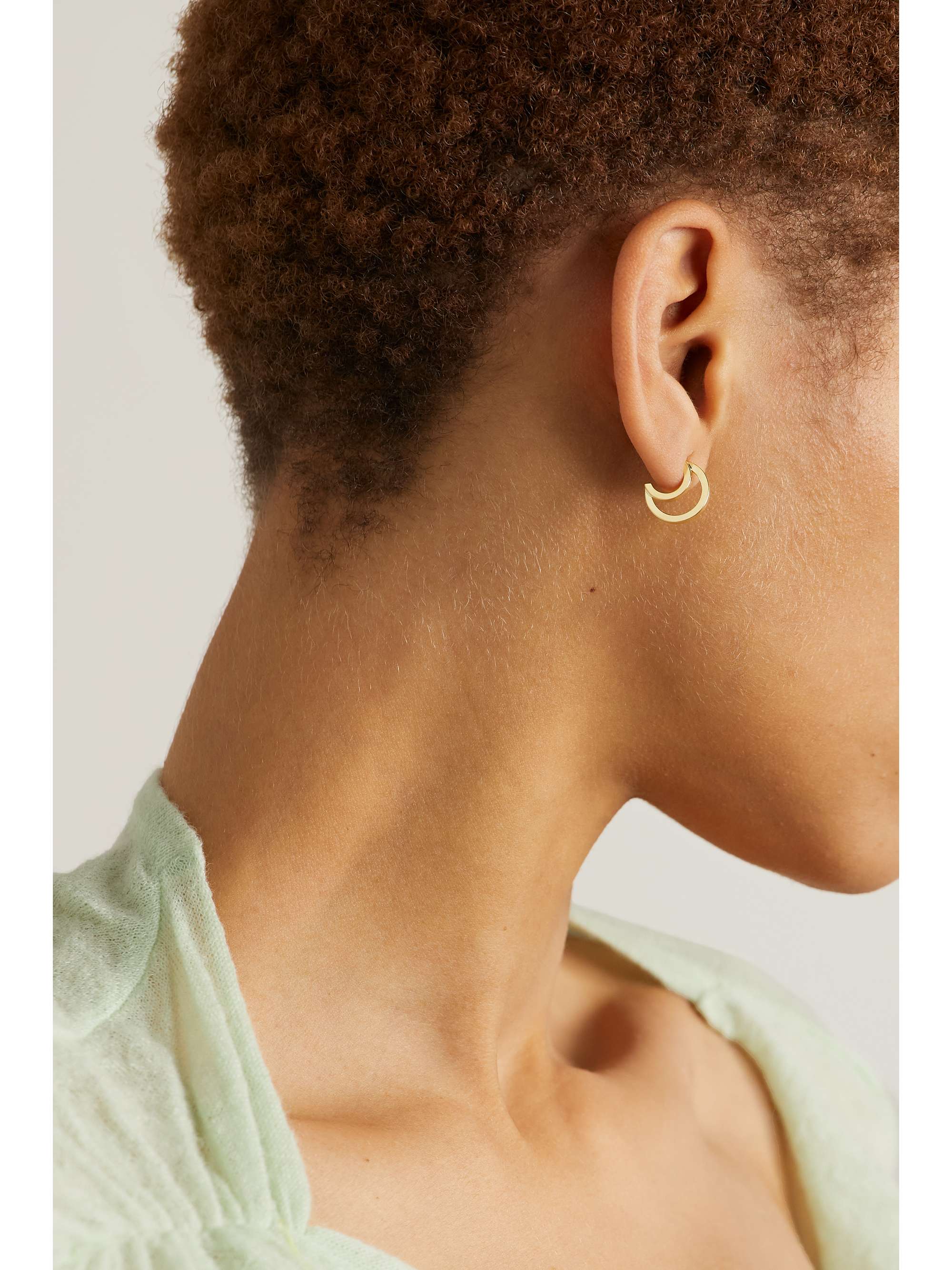 JENNIFER MEYER Mini Double 18-karat gold hoop earrings