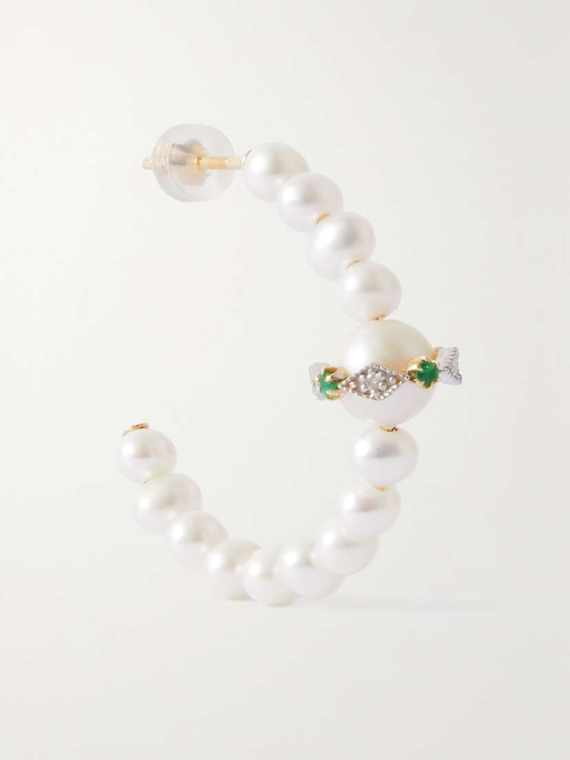 Pascale Monvoisin Chelsea N°1 9-karat Gold And Sterling Silver Multi-stone Single Earring