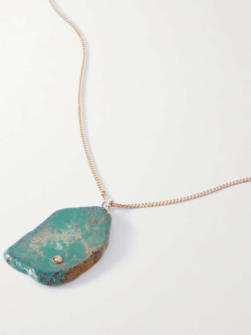 Pascale Monvoisin Stromboli N°2 9-karat Gold, Turquoise And Diamond Necklace