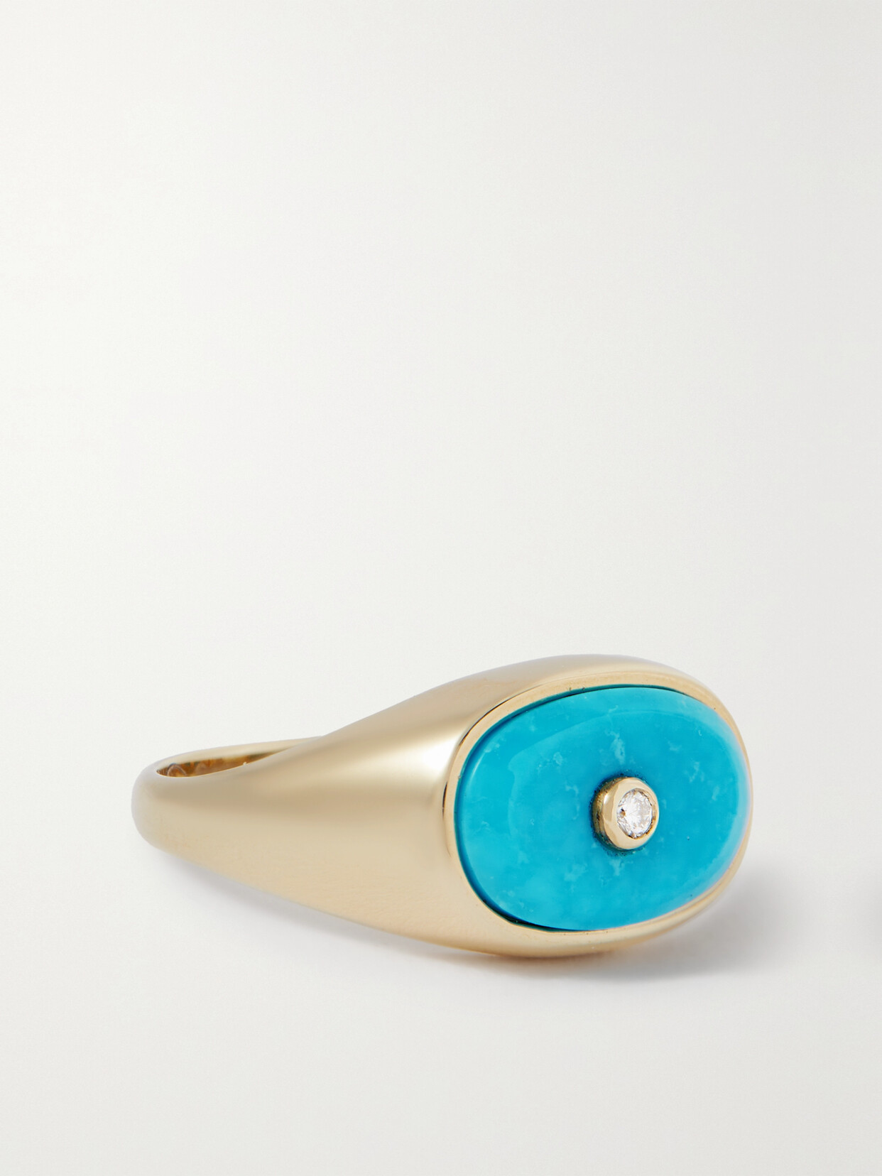 Pascale Monvoisin Orso 9-karat Gold, Turquoise And Diamond Signet Ring In Blue