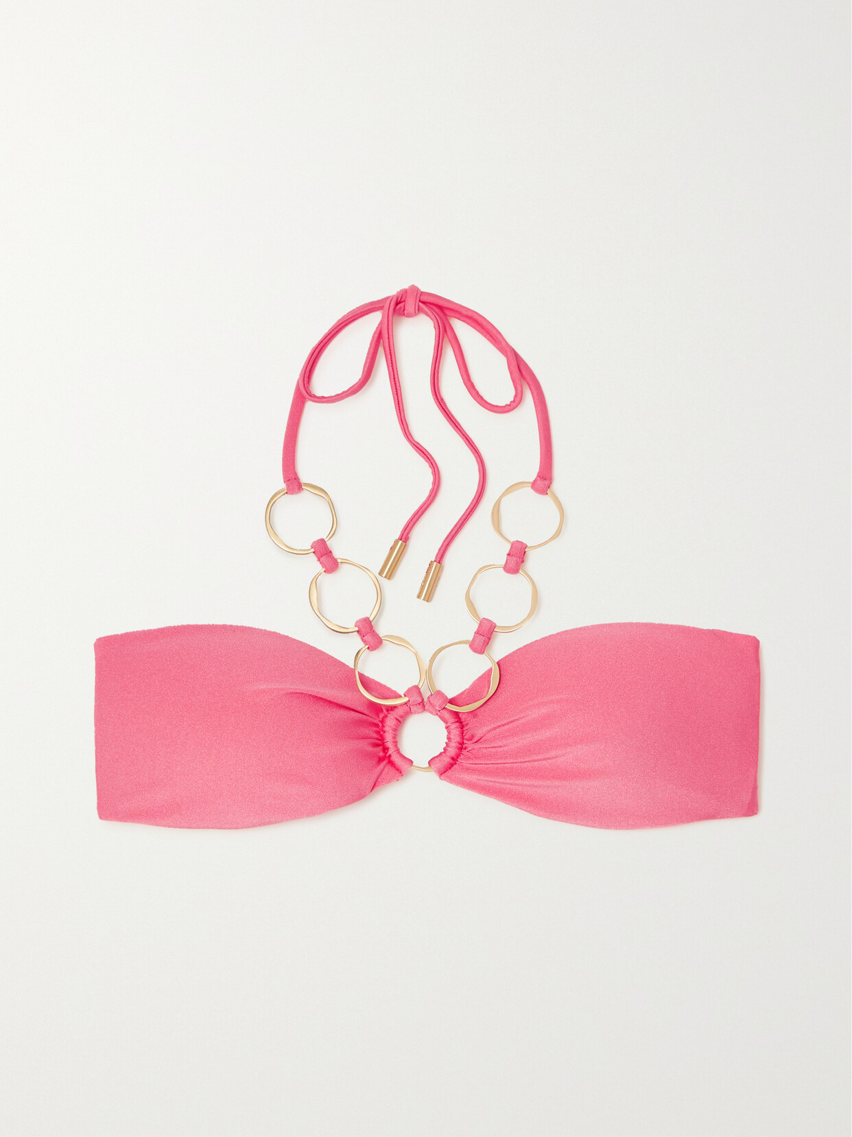 Cult Gaia Yanna Cutout Embellished Halterneck Bikini Top - Pink