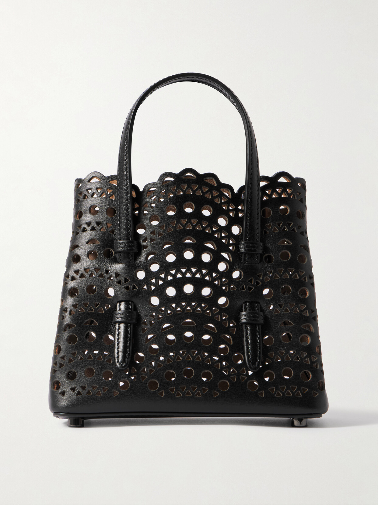 Alaïa Mina 16 Micro Leather Handbag In Black