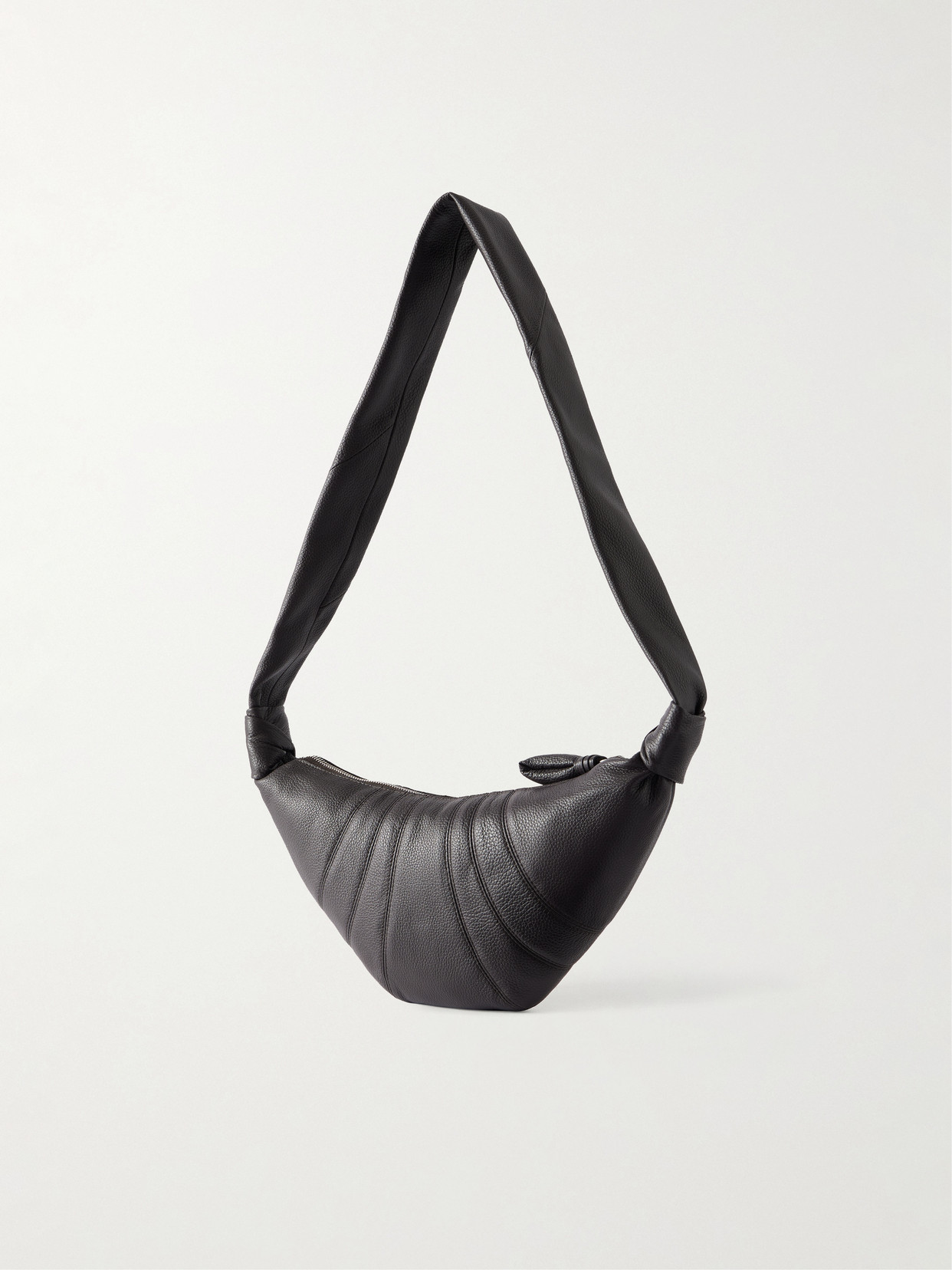 Croissant Small Paneled Textured-Leather Shoulder Bag