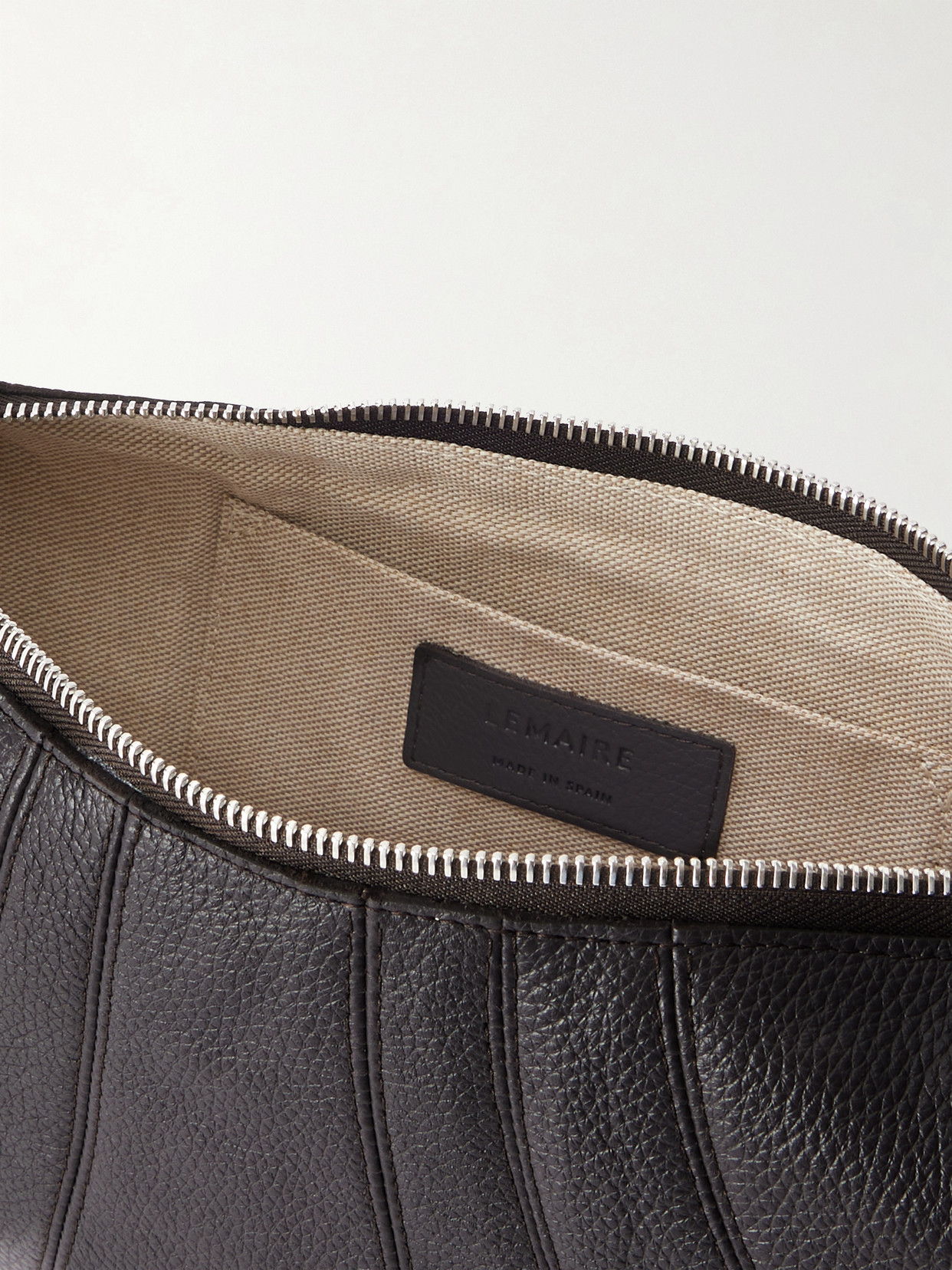 Croissant Small Paneled Textured-Leather Shoulder Bag