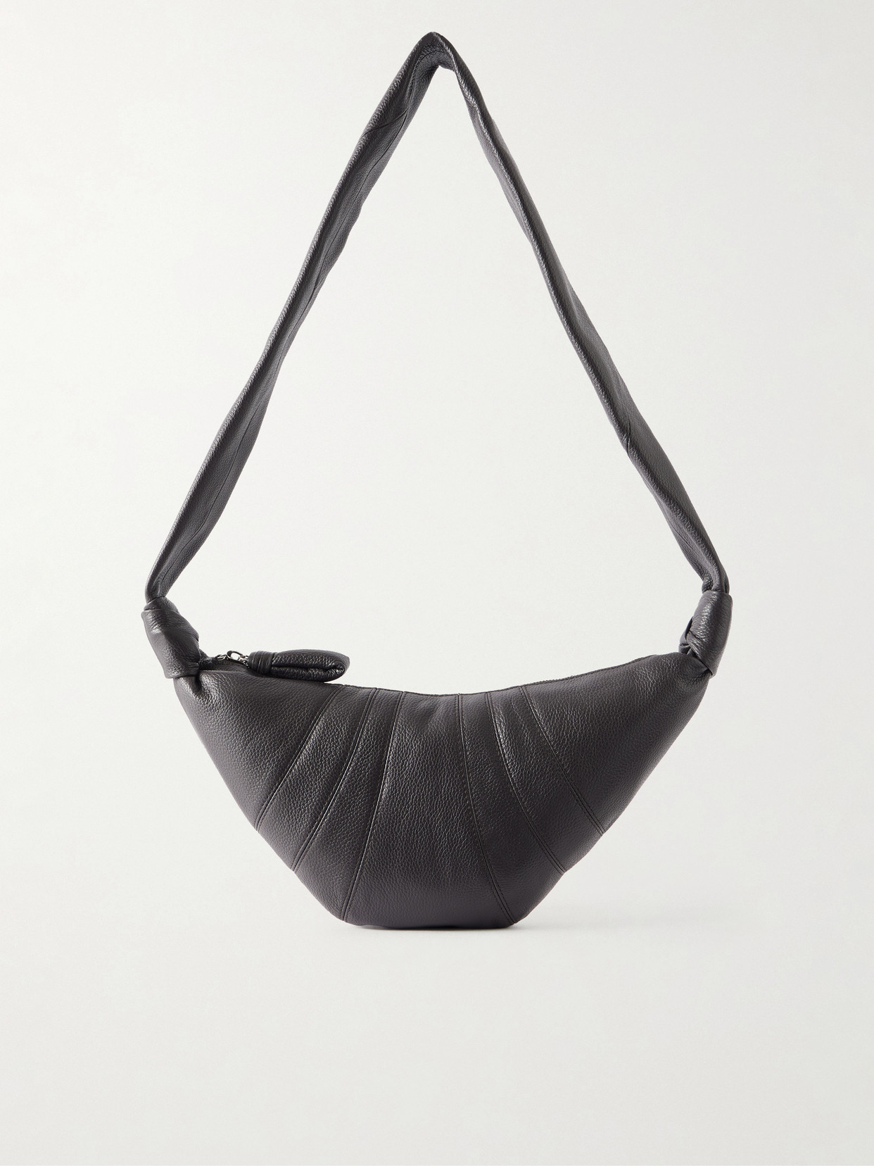 Lemaire Croissant Small Paneled Textured-leather Shoulder Bag In Brown