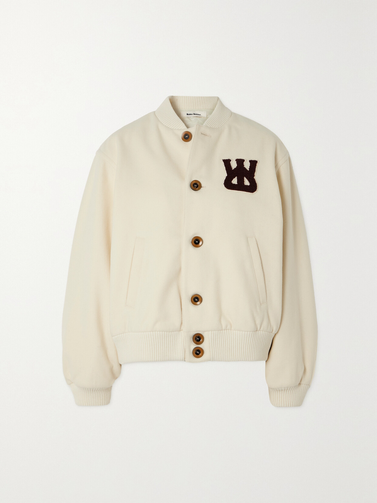 Wales Bonner - Sorbonne 56 Appliquéd Wool-blend Bomber Jacket - Ivory