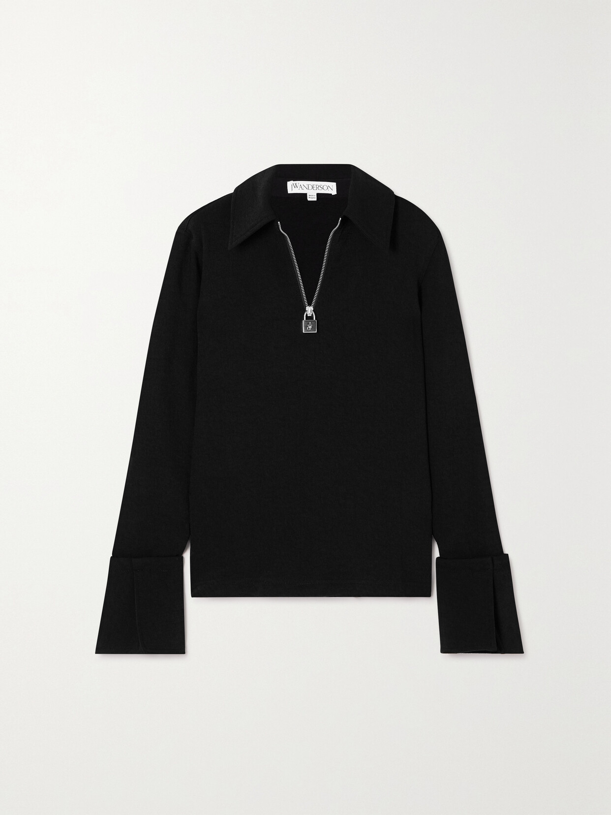 JW ANDERSON PADLOCK EMBELLISHED CREPE-JERSEY TOP