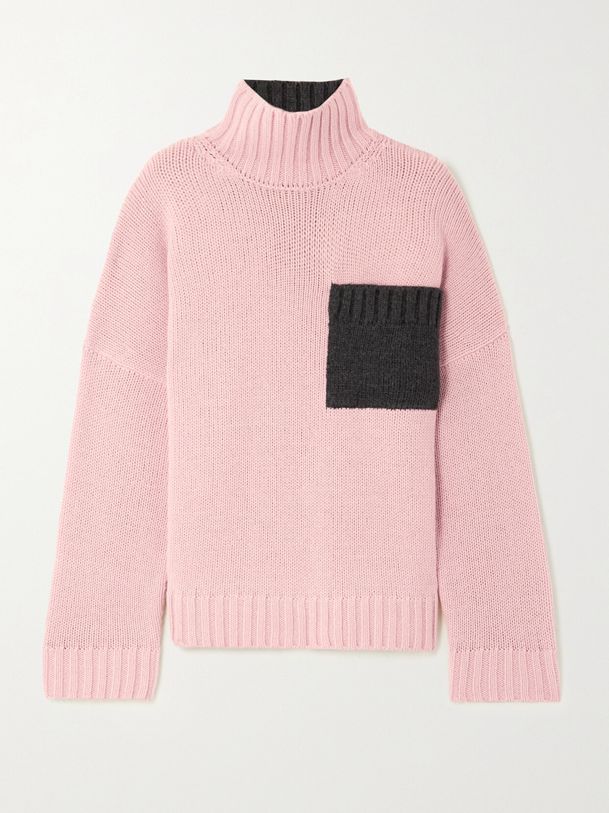 JW ANDERSON TWO-TONE KNITTED TURTLENECK SWEATER