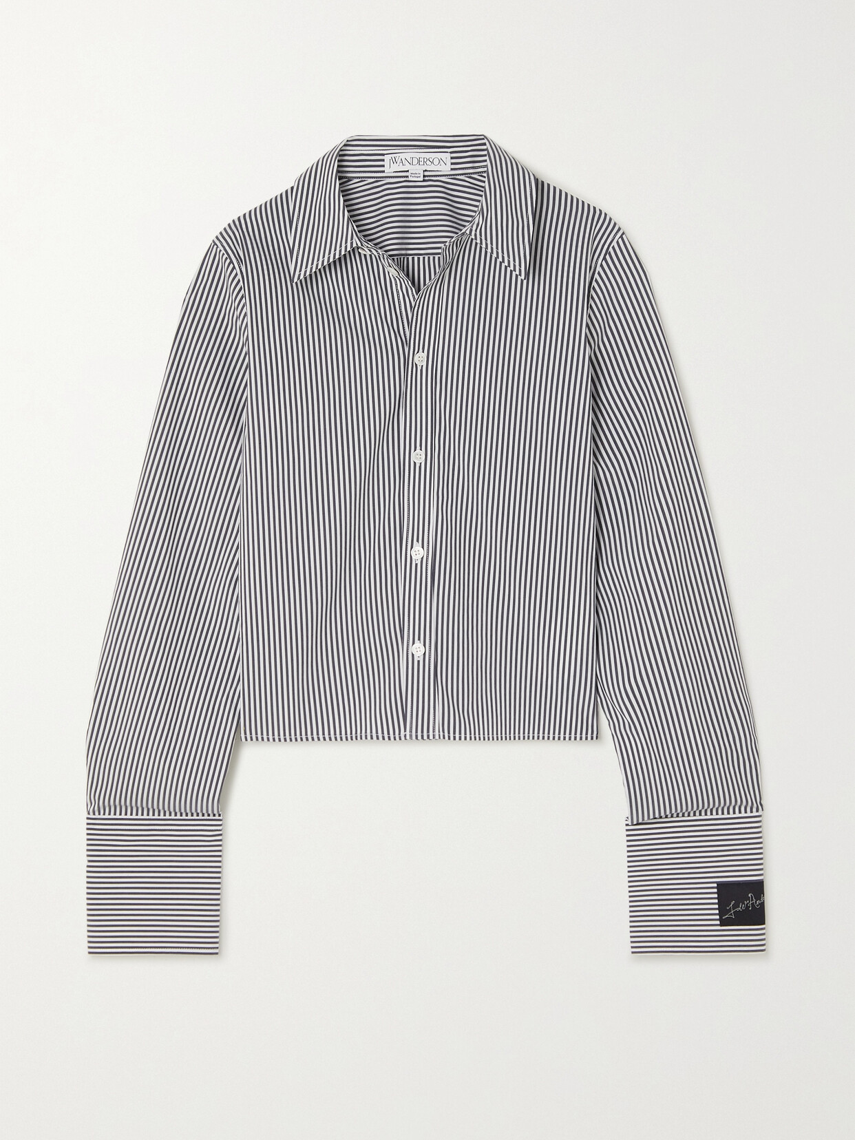 JW Anderson - Striped Cotton-blend Shirt - Gray