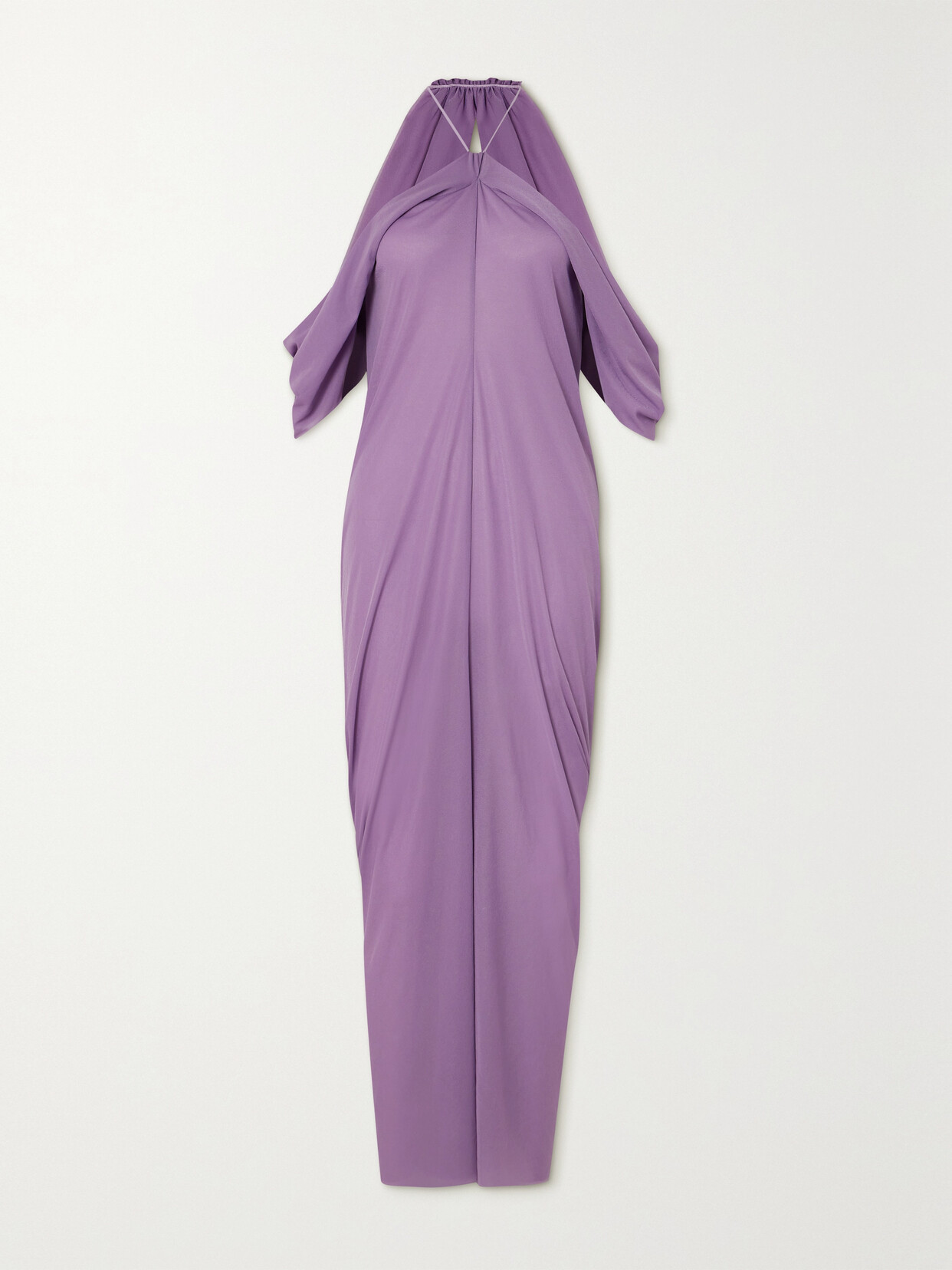 JW Anderson Cold-shoulder Draped Jersey Midi Dress - Purple