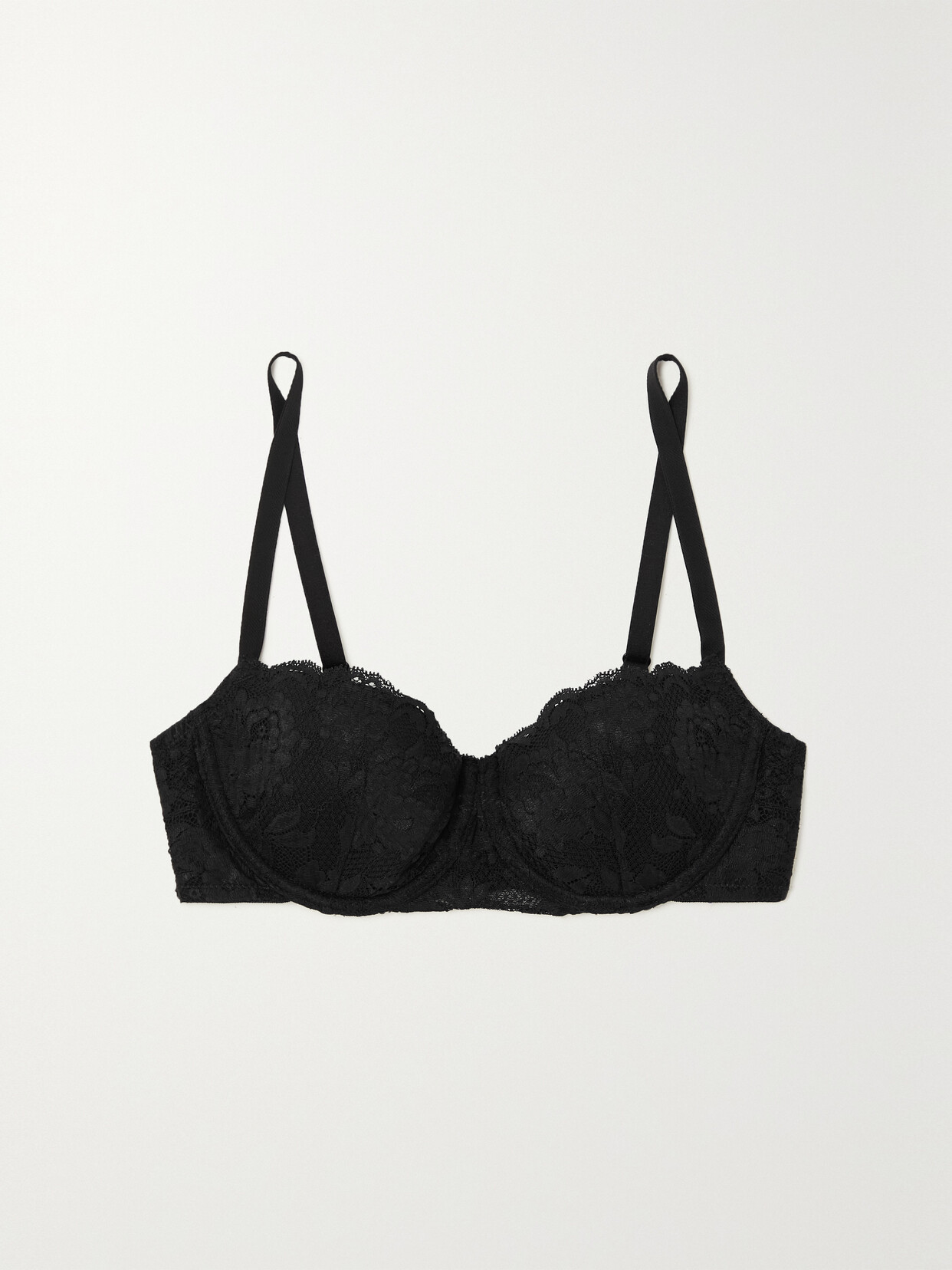 Stretch-lace underwired bra