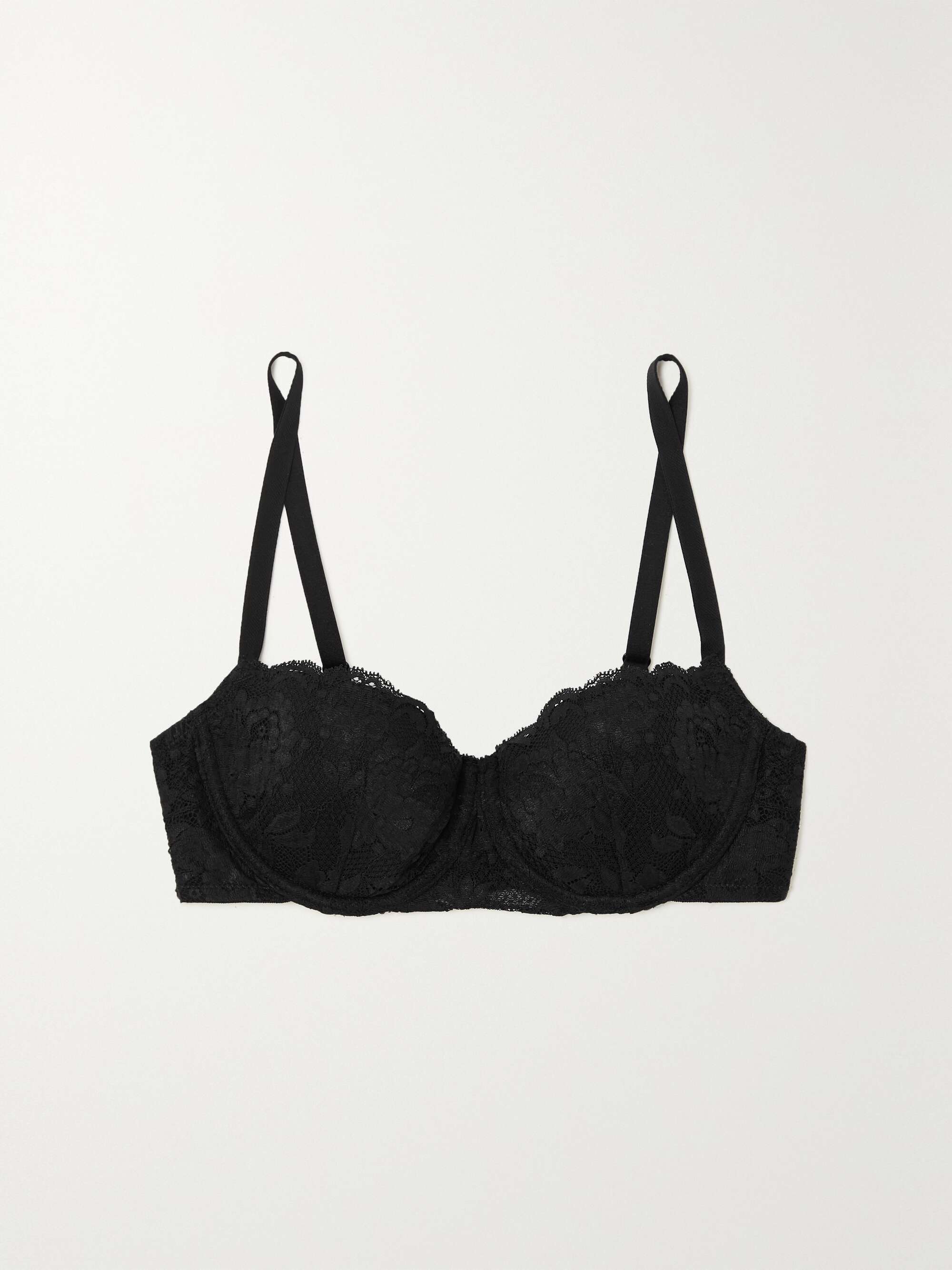 CK ONE Liquid Touch picot-trimmed stretch-jersey underwired plunge bra