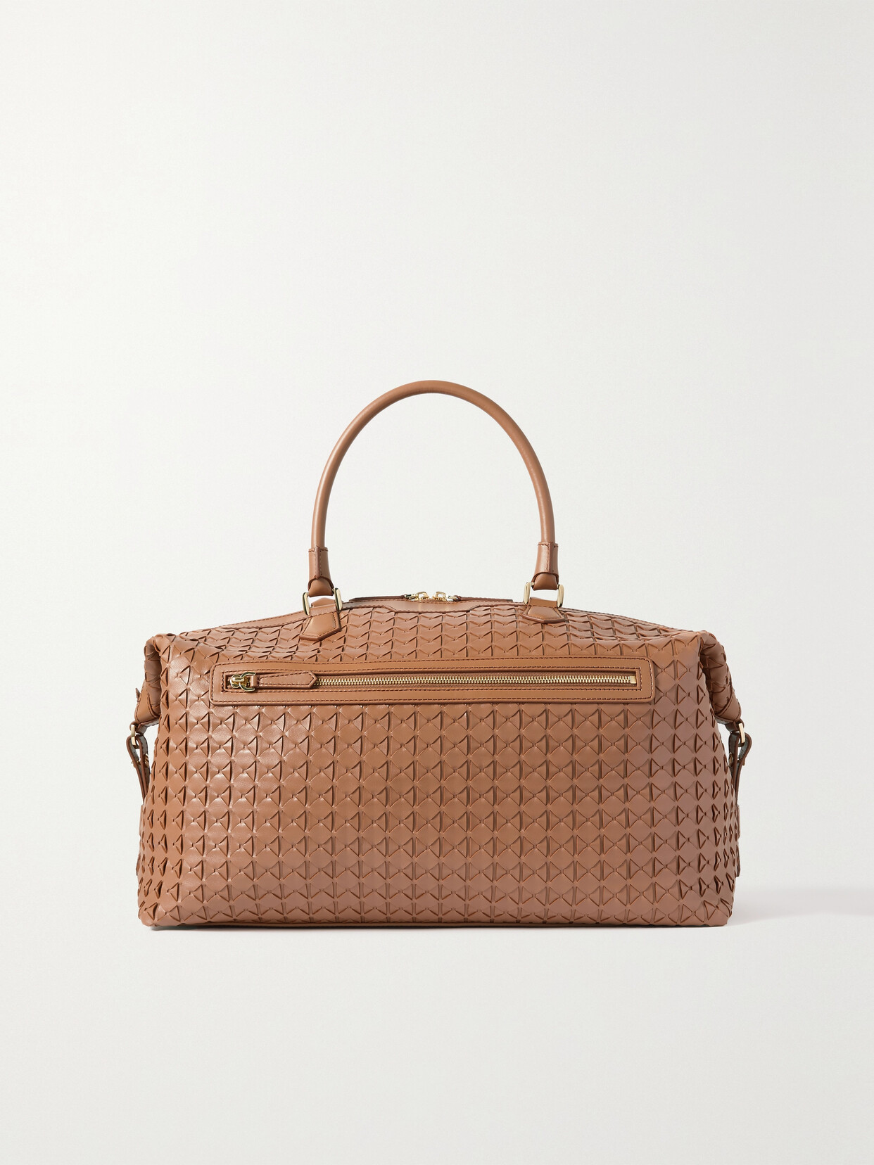 Serapian - Travel Woven Leather Weekend Bag - Brown