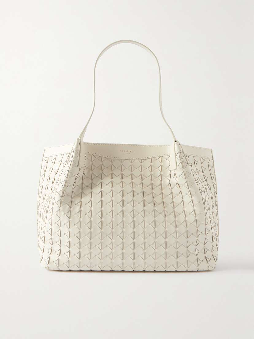 Serapian Secret Small Woven Leather Tote