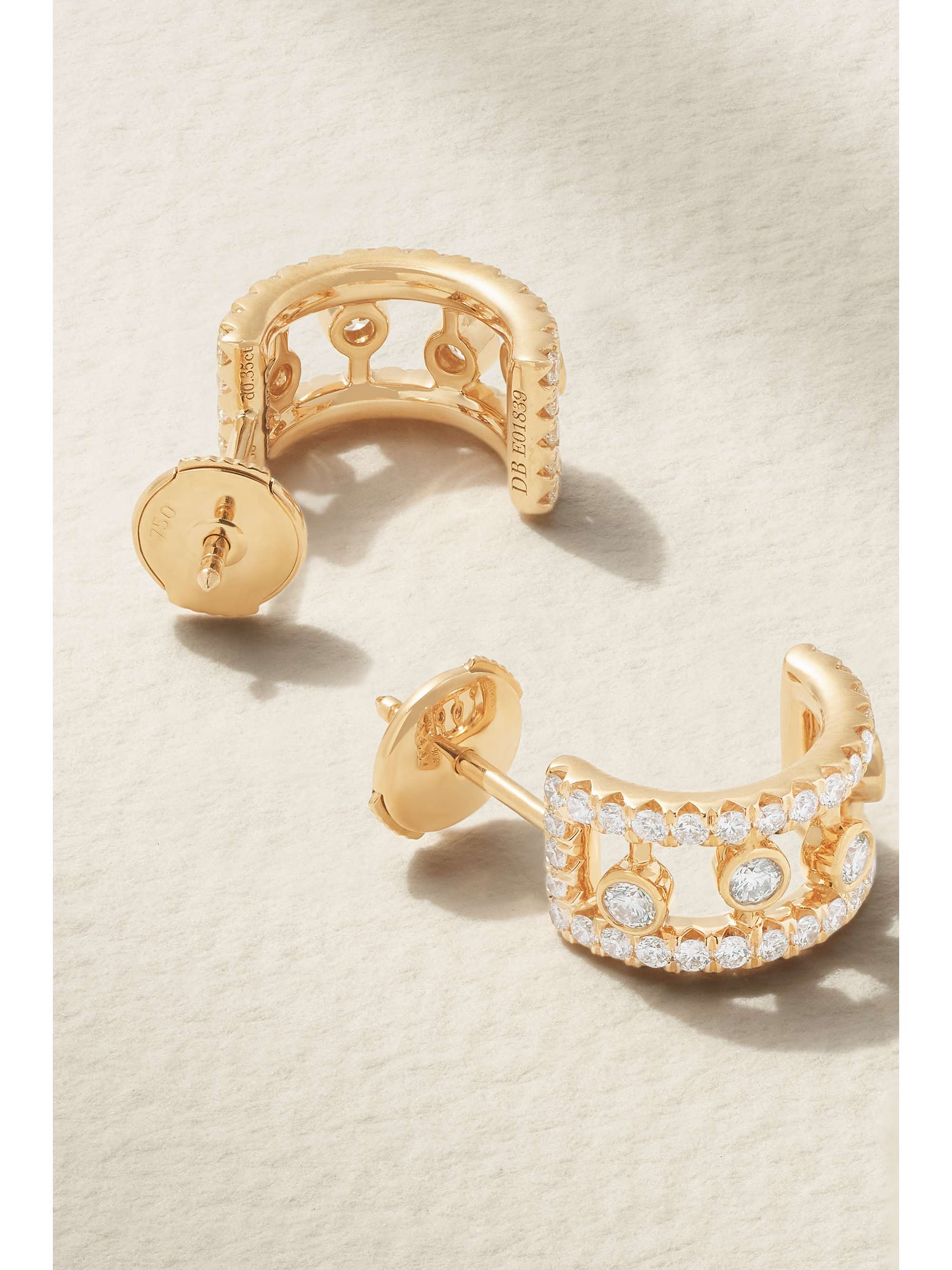 DE BEERS Dewdrop 18-karat rose gold diamond hoop earrings
