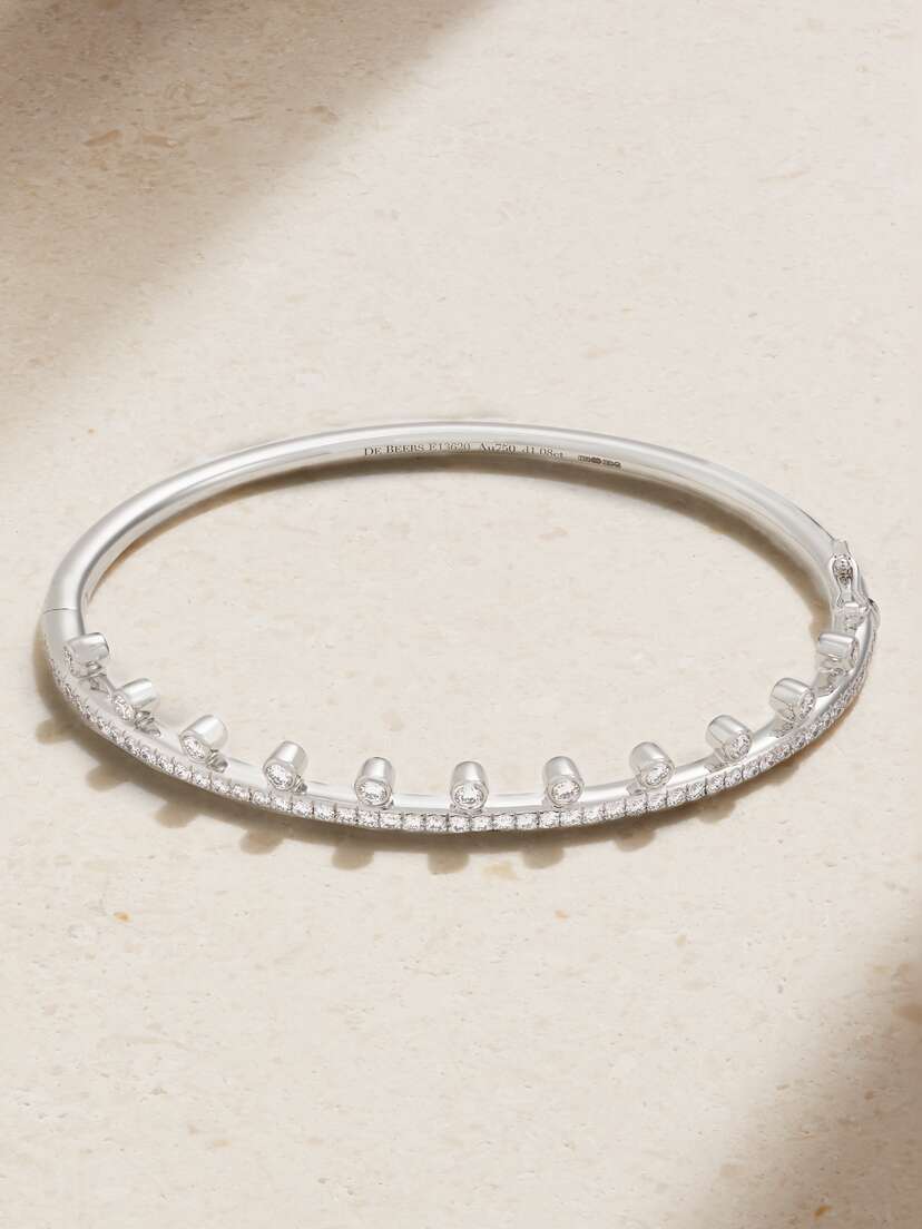 De Beers Jewellers Dewdrop One Line 18-karat White Gold Diamond Bangle
