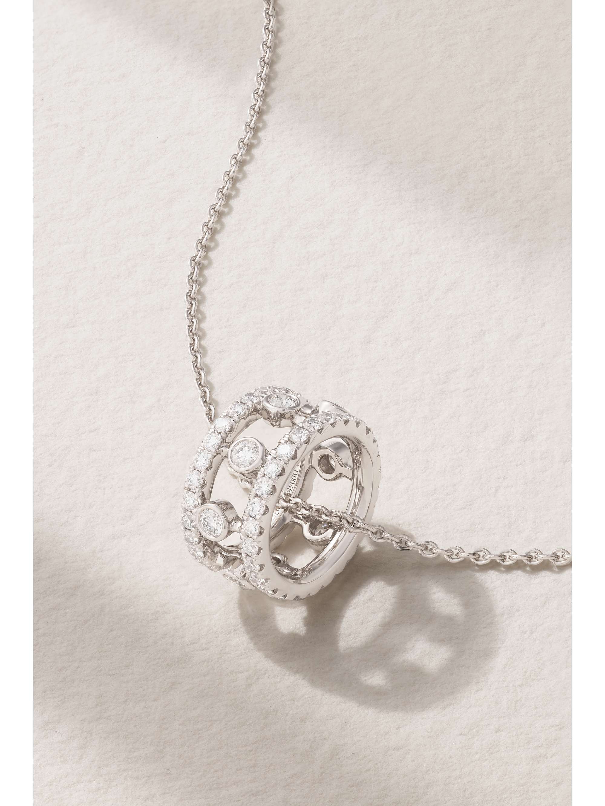 DE BEERS Dewdrop 18-karat white gold diamond necklace
