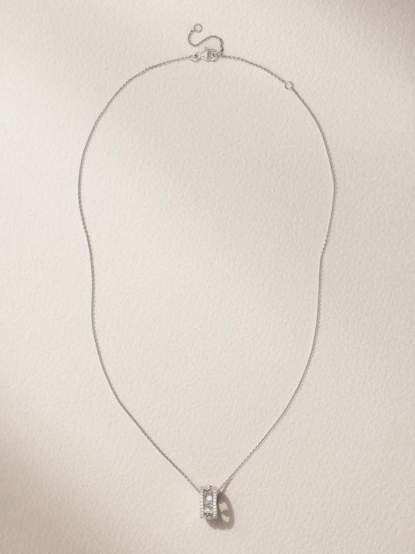 De Beers Dewdrop 18-karat White Gold Diamond Necklace