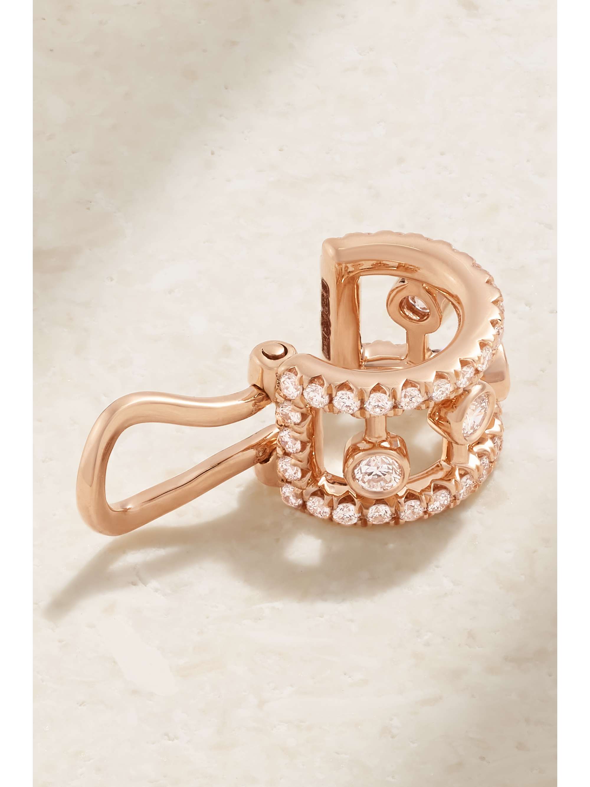 DE BEERS Dewdrop 18-karat rose gold diamond ear cuff