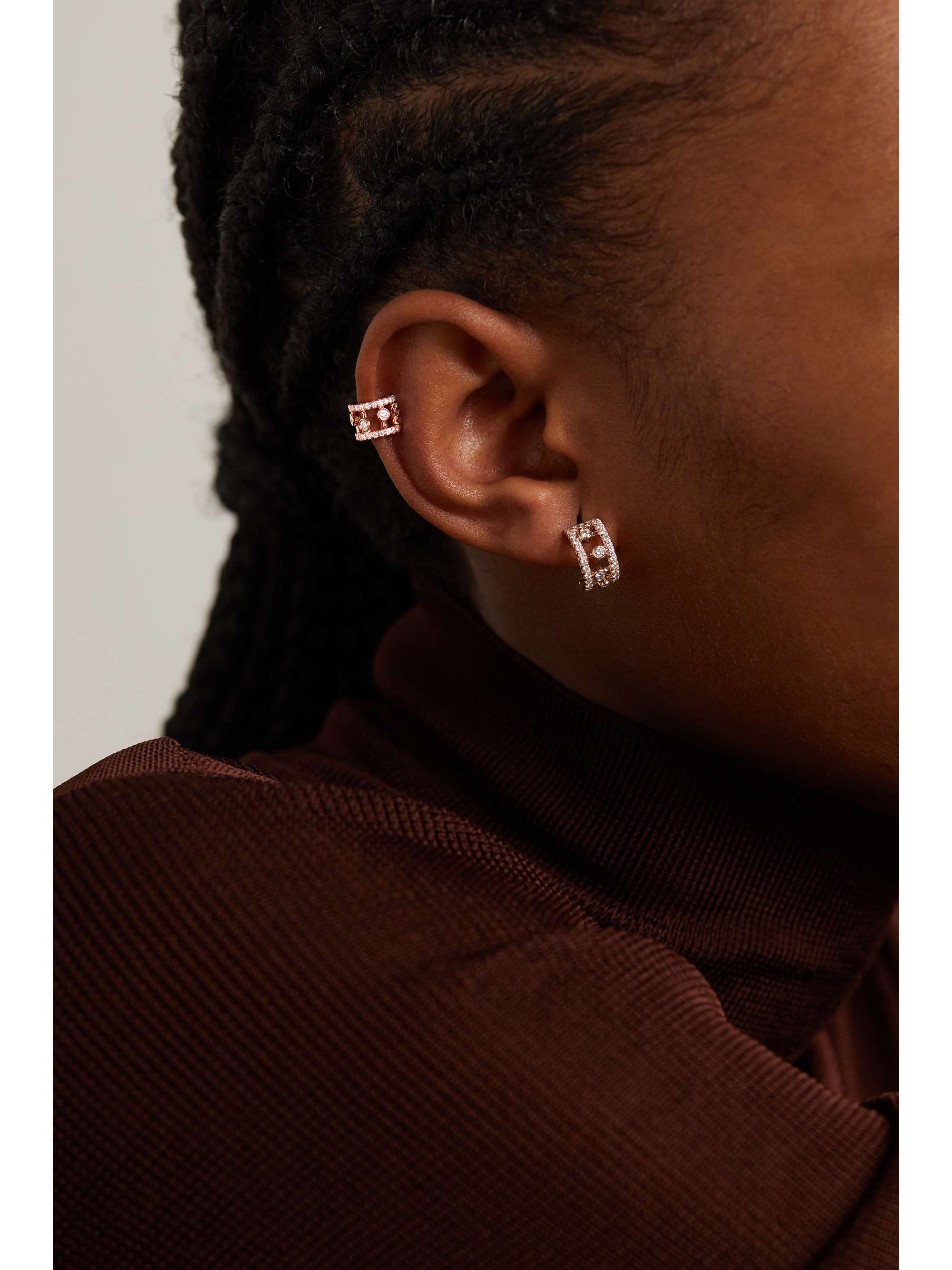 DE BEERS Dewdrop 18-karat rose gold diamond ear cuff