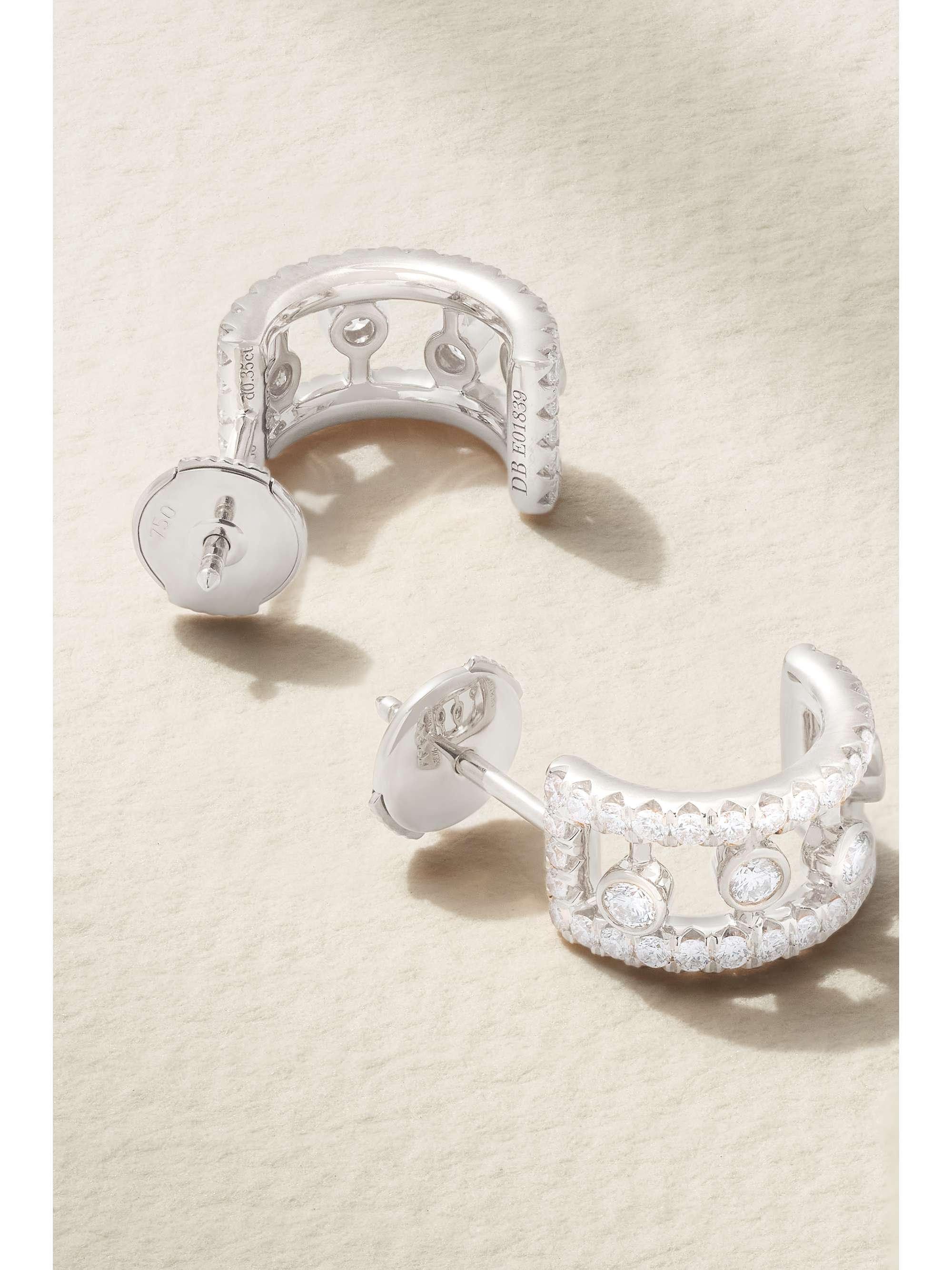 DE BEERS Dewdrop 18-karat white gold diamond hoop earrings