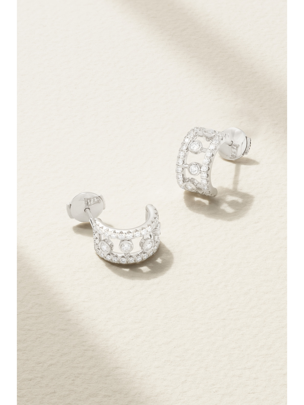 De Beers Dewdrop 18-karat White Gold Diamond Hoop Earrings