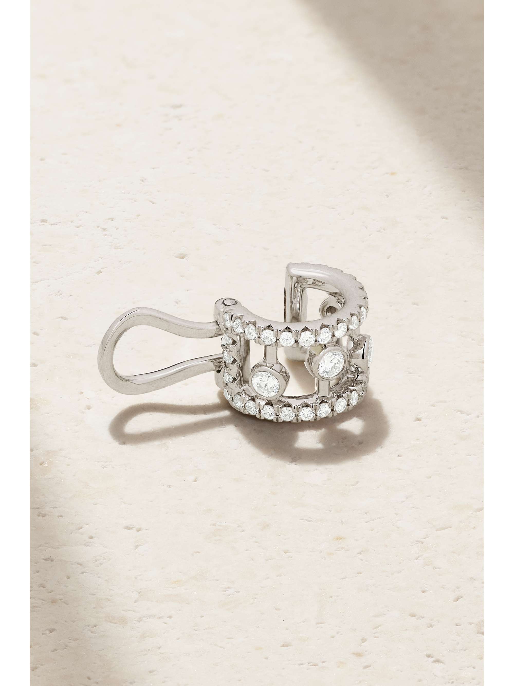 DE BEERS Dewdrop 18-karat white gold diamond ear cuff