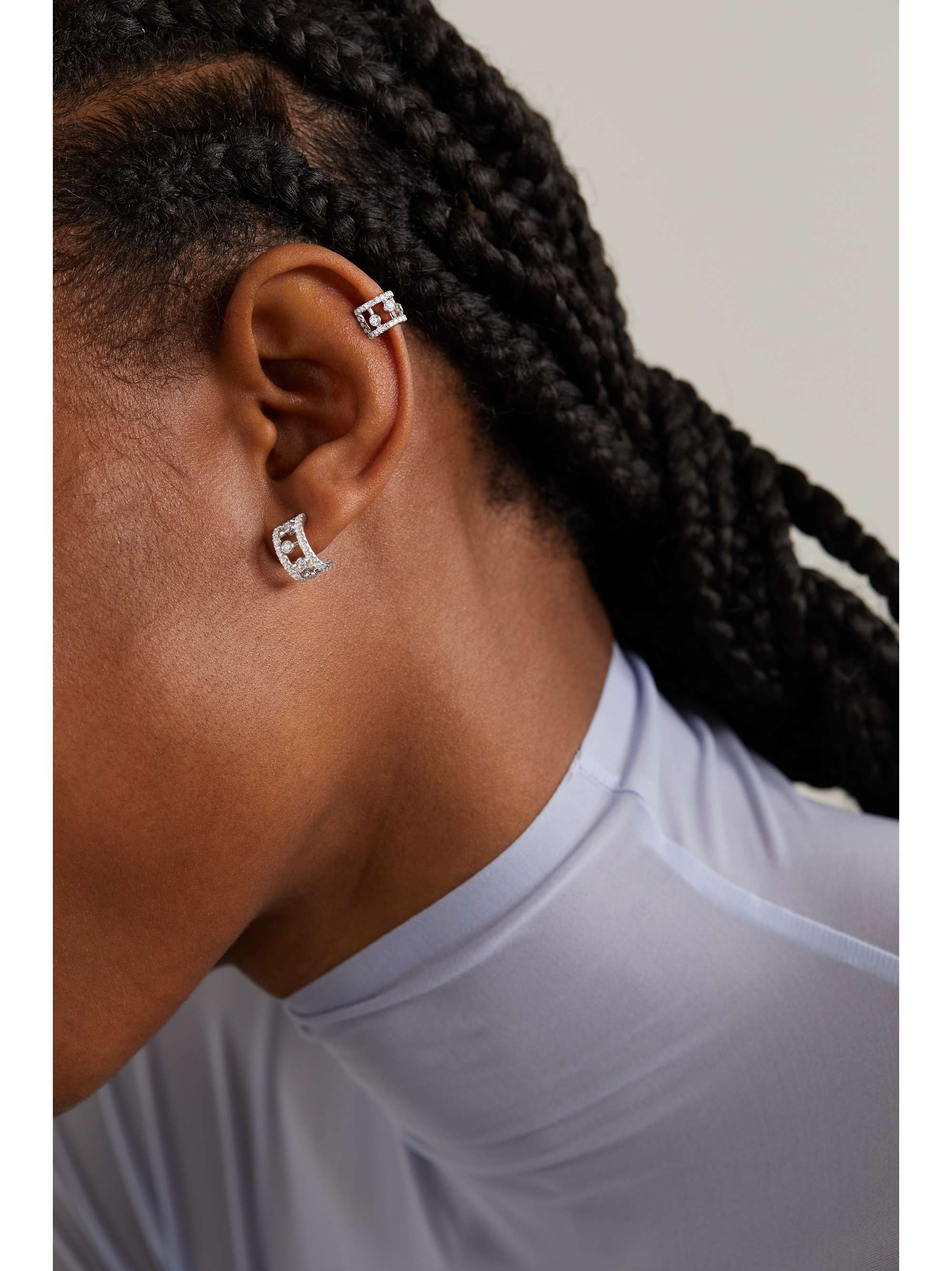 White gold diamond ear cuff hotsell