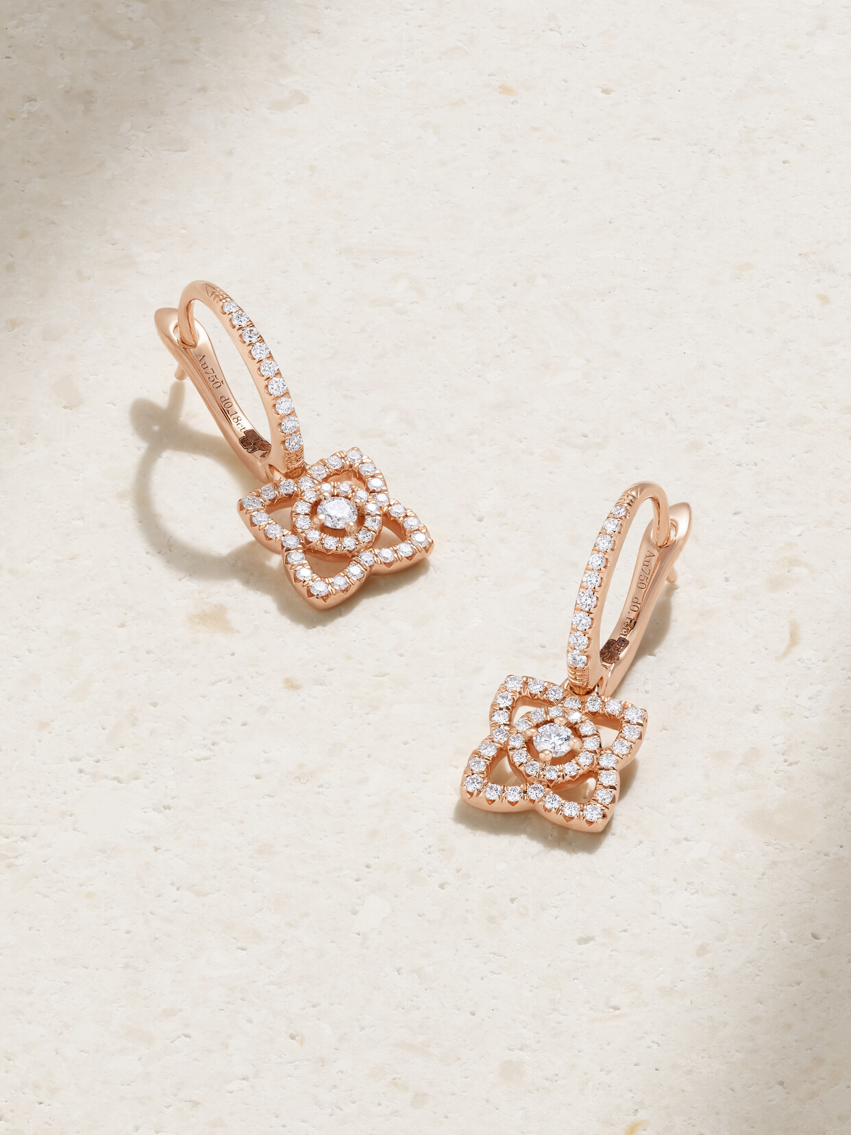 De Beers Enchanted Lotus 18-karat Rose Gold Diamond Hoop Earrings