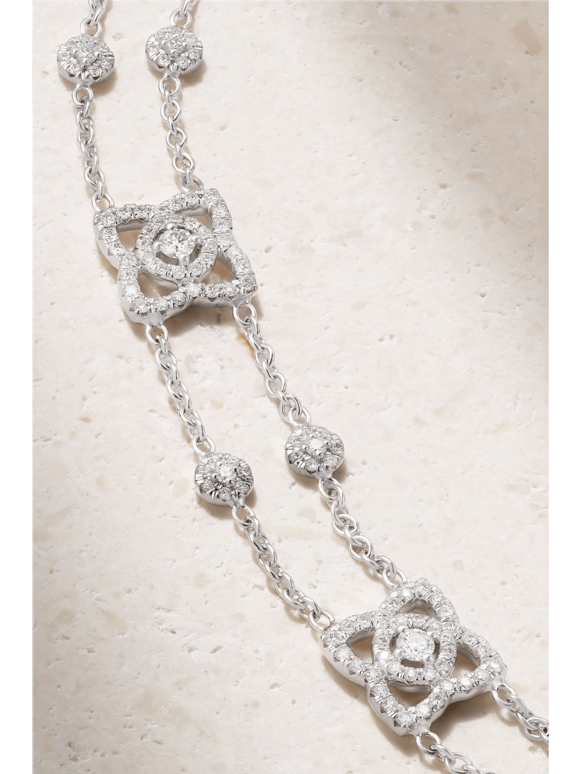 DE BEERS Enchanted Lotus 18-karat white gold diamond bracelet