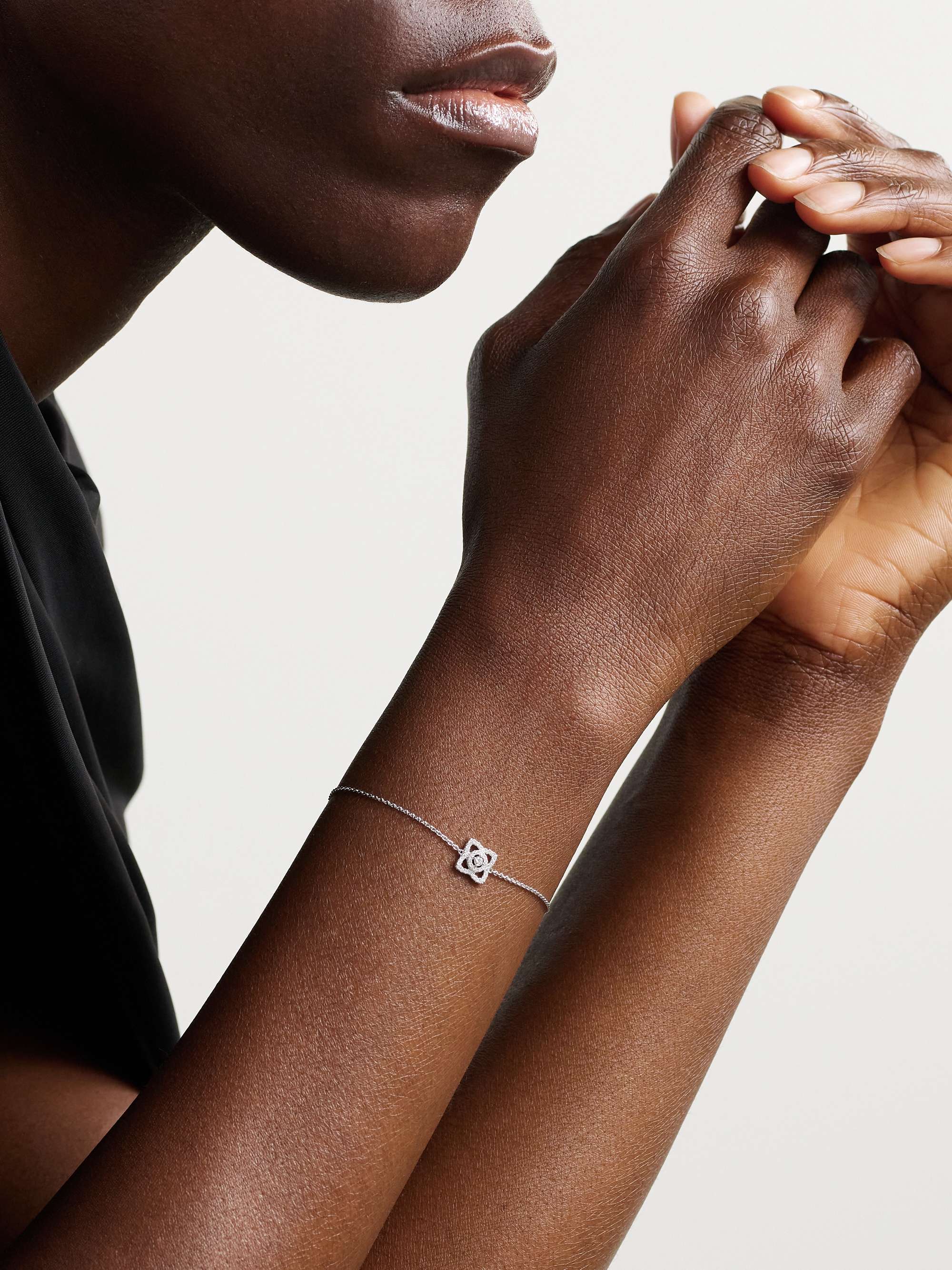 DE BEERS Enchanted Lotus 18-karat white gold diamond bracelet